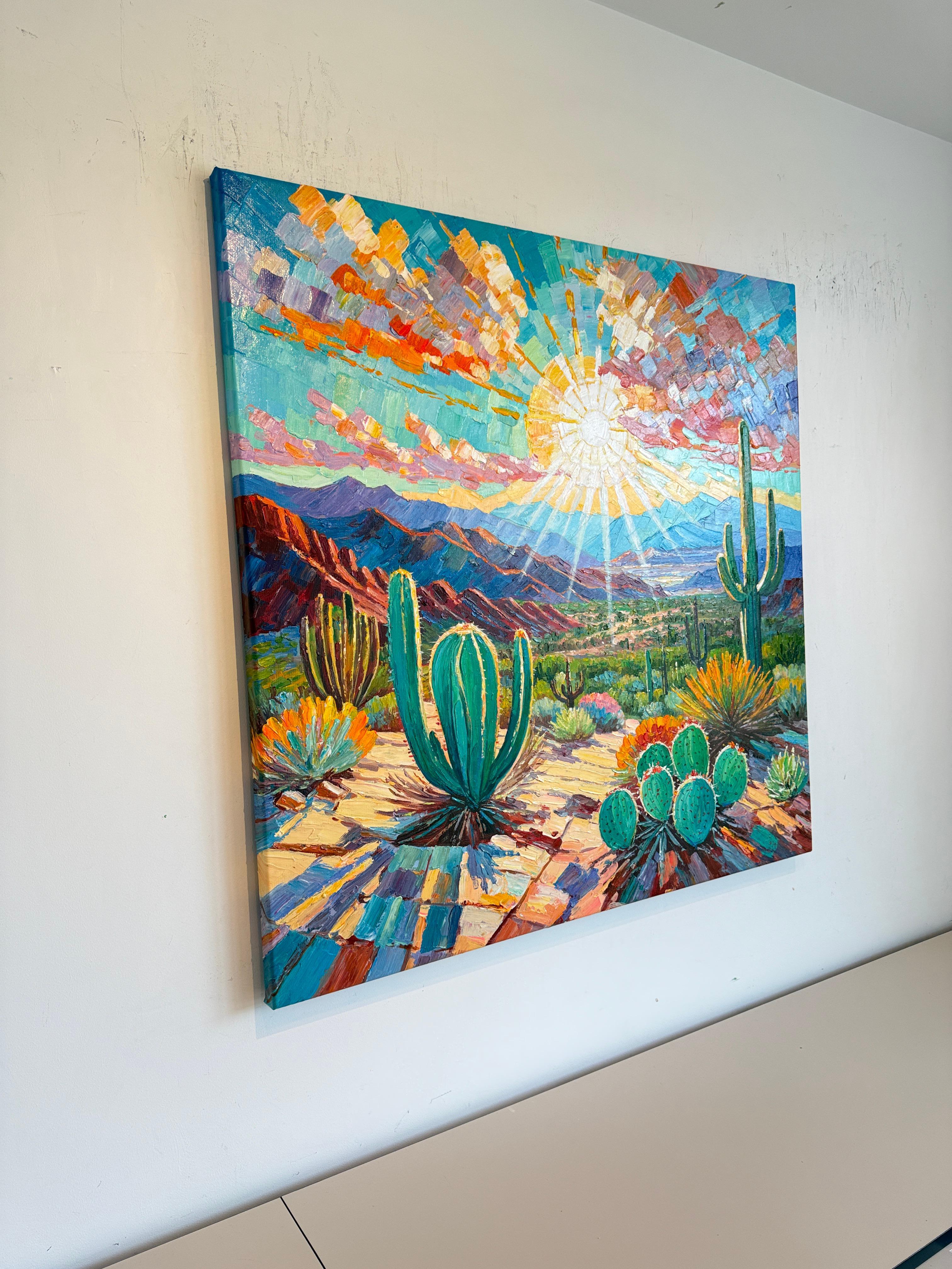 Herzen brennen wie die Wüstensonne von K.Husslein Impasto Botanik Pflanzenmalerei im Angebot 8