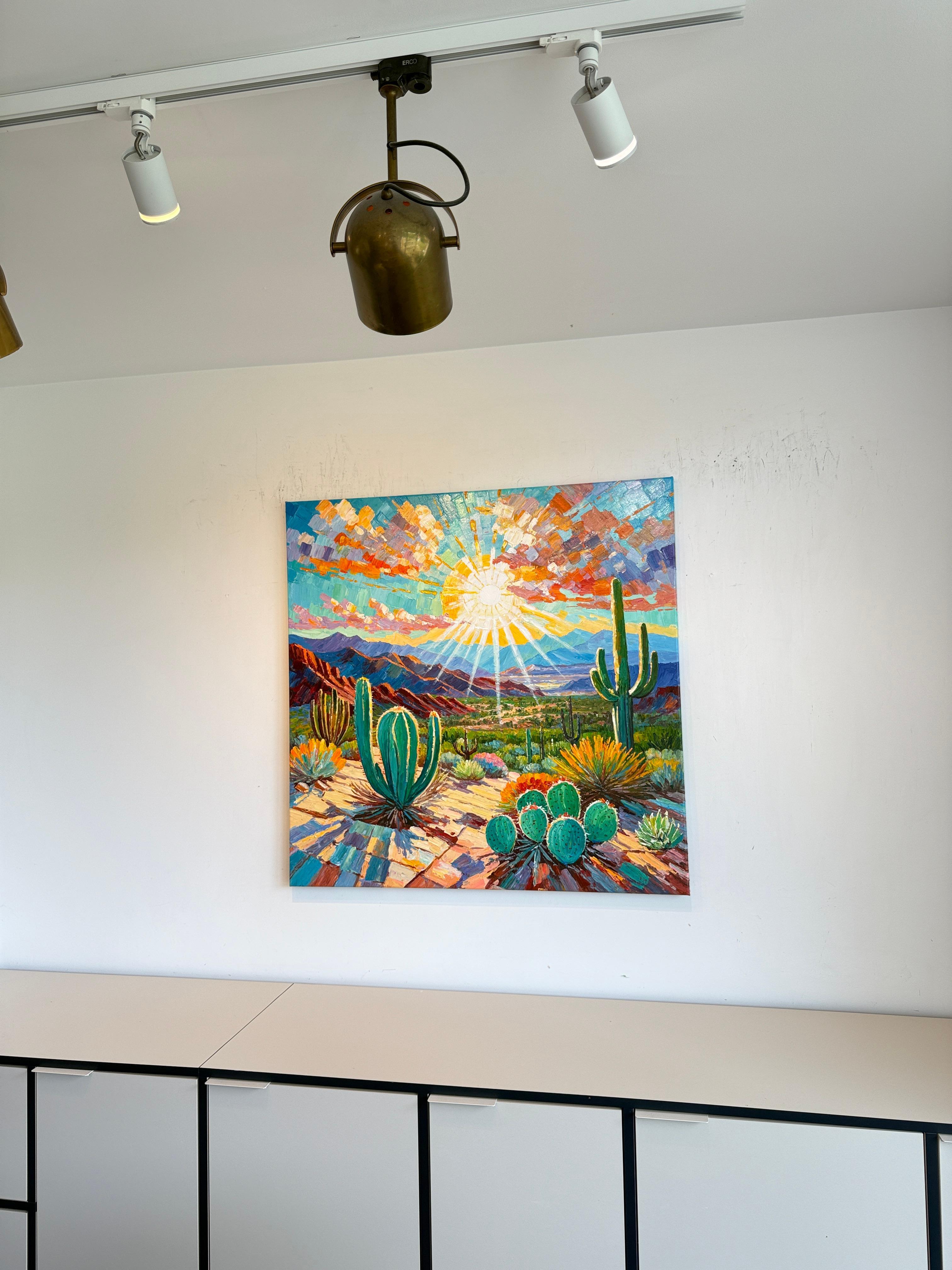 Herzen brennen wie die Wüstensonne von K.Husslein Impasto Botanik Pflanzenmalerei im Angebot 9