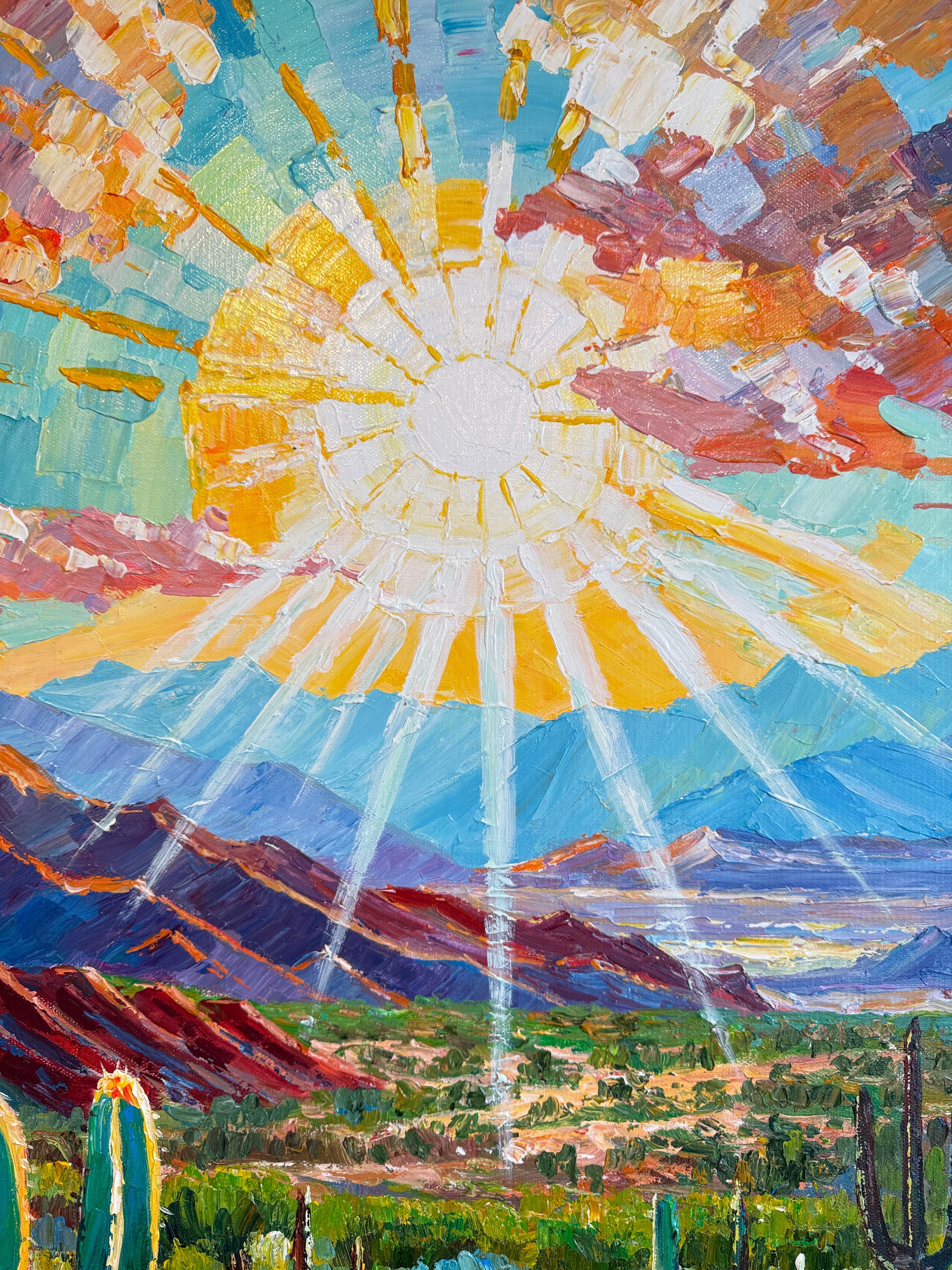 Herzen brennen wie die Wüstensonne von K.Husslein Impasto Botanik Pflanzenmalerei im Angebot 3