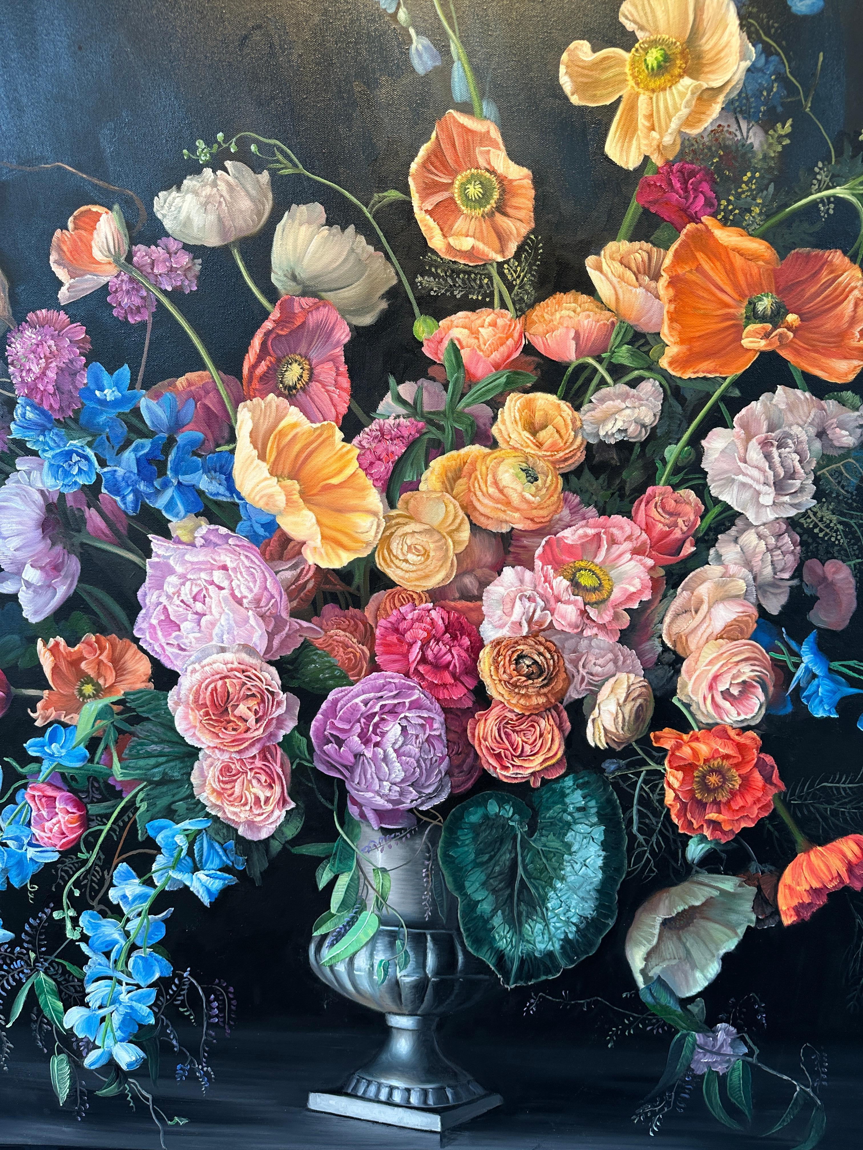 Heaven in a Wild Flower- Katharina Husslein Botanical Flower Still life Painting For Sale 9