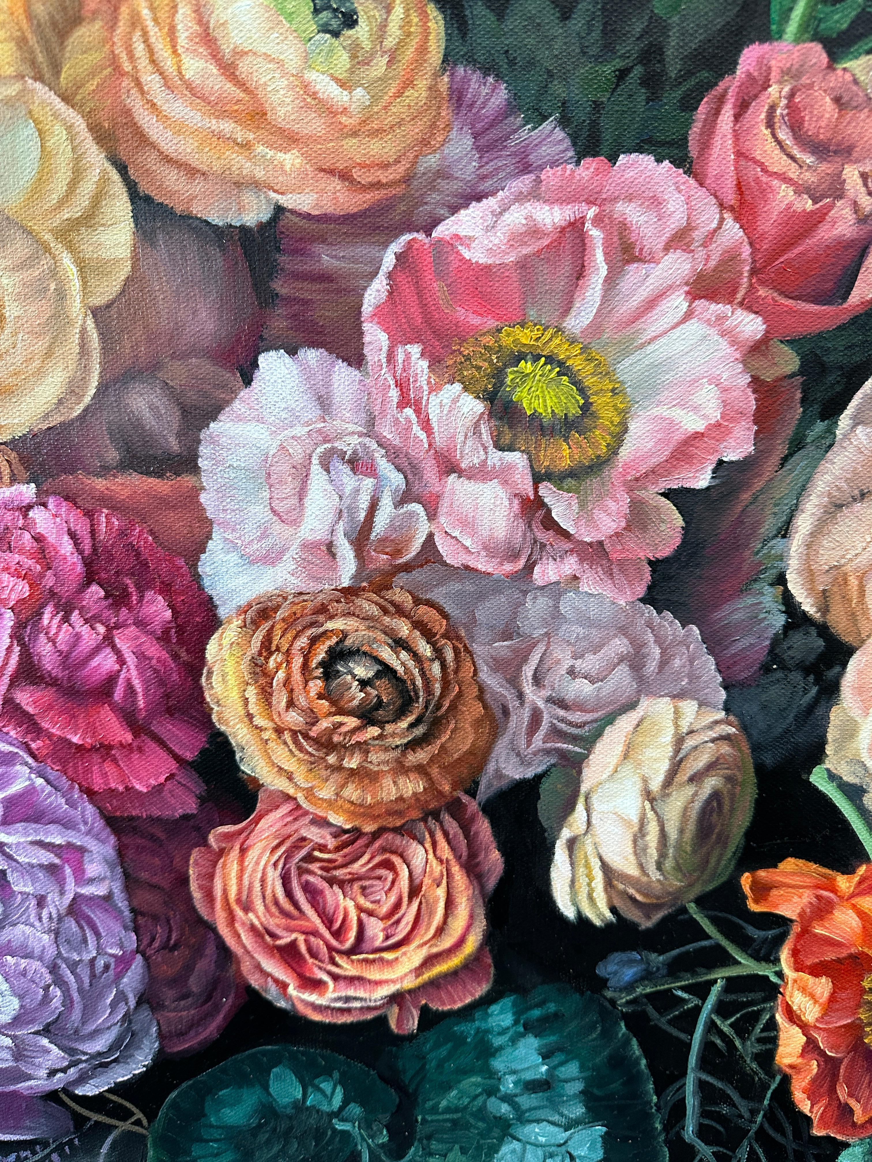 Heaven in a Wild Flower- Katharina Husslein Botanical Flower Still life Painting For Sale 1