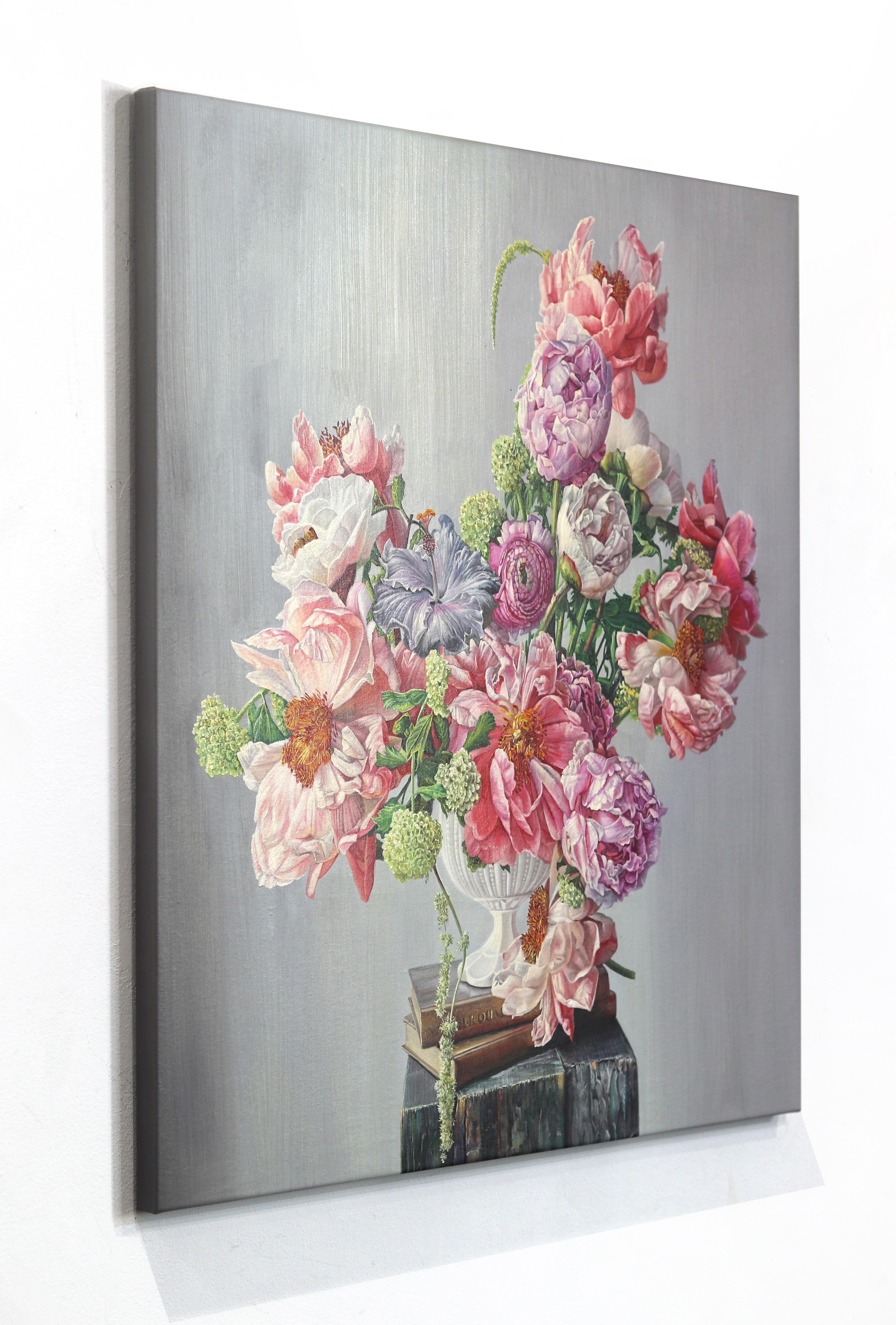 Heaven In A Wildflower - Soft Floral Still Life Hyperrealist Oil Painting For Sale 1
