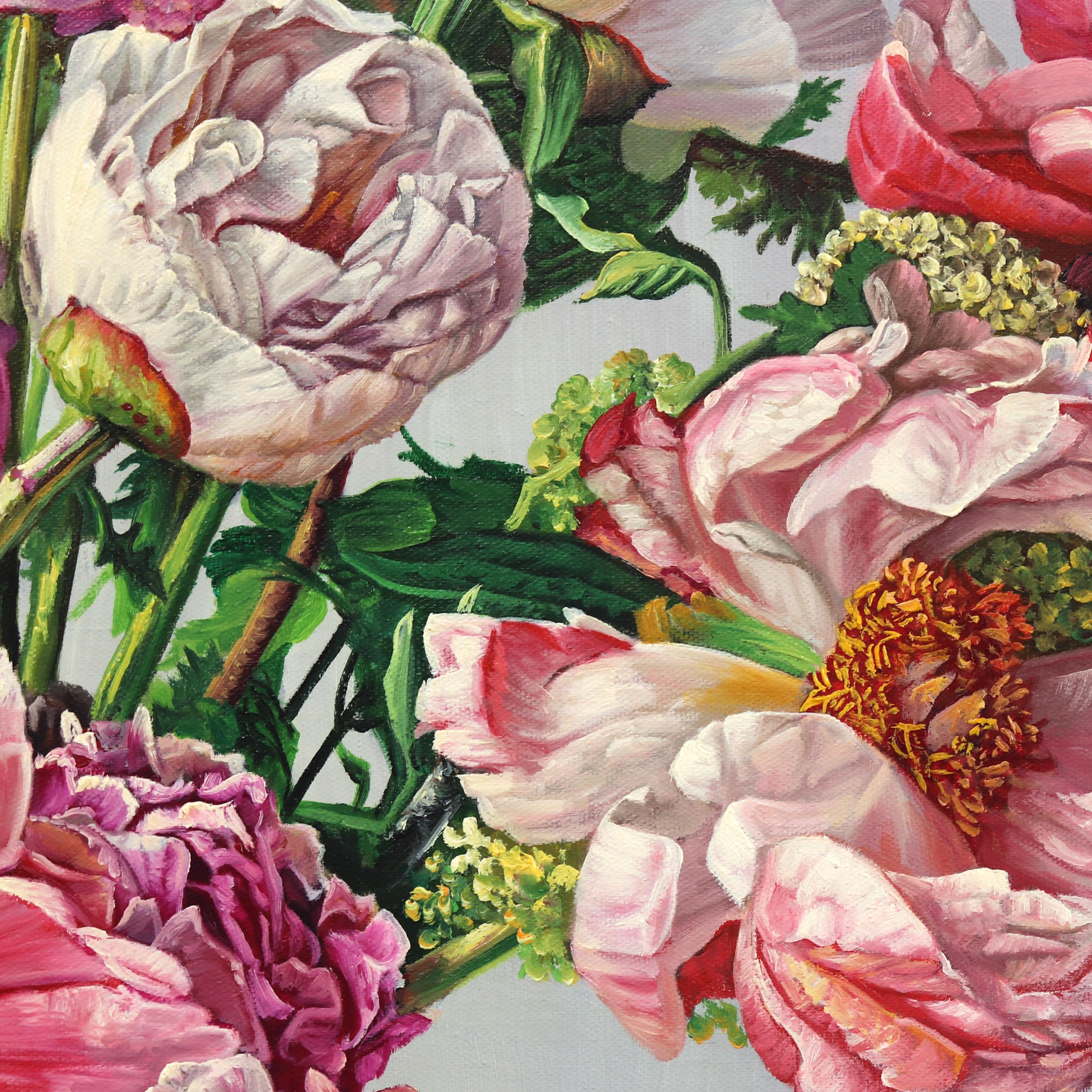 Heaven In A Wildflower - Soft Floral Still Life Hyperrealist Oil Painting For Sale 2