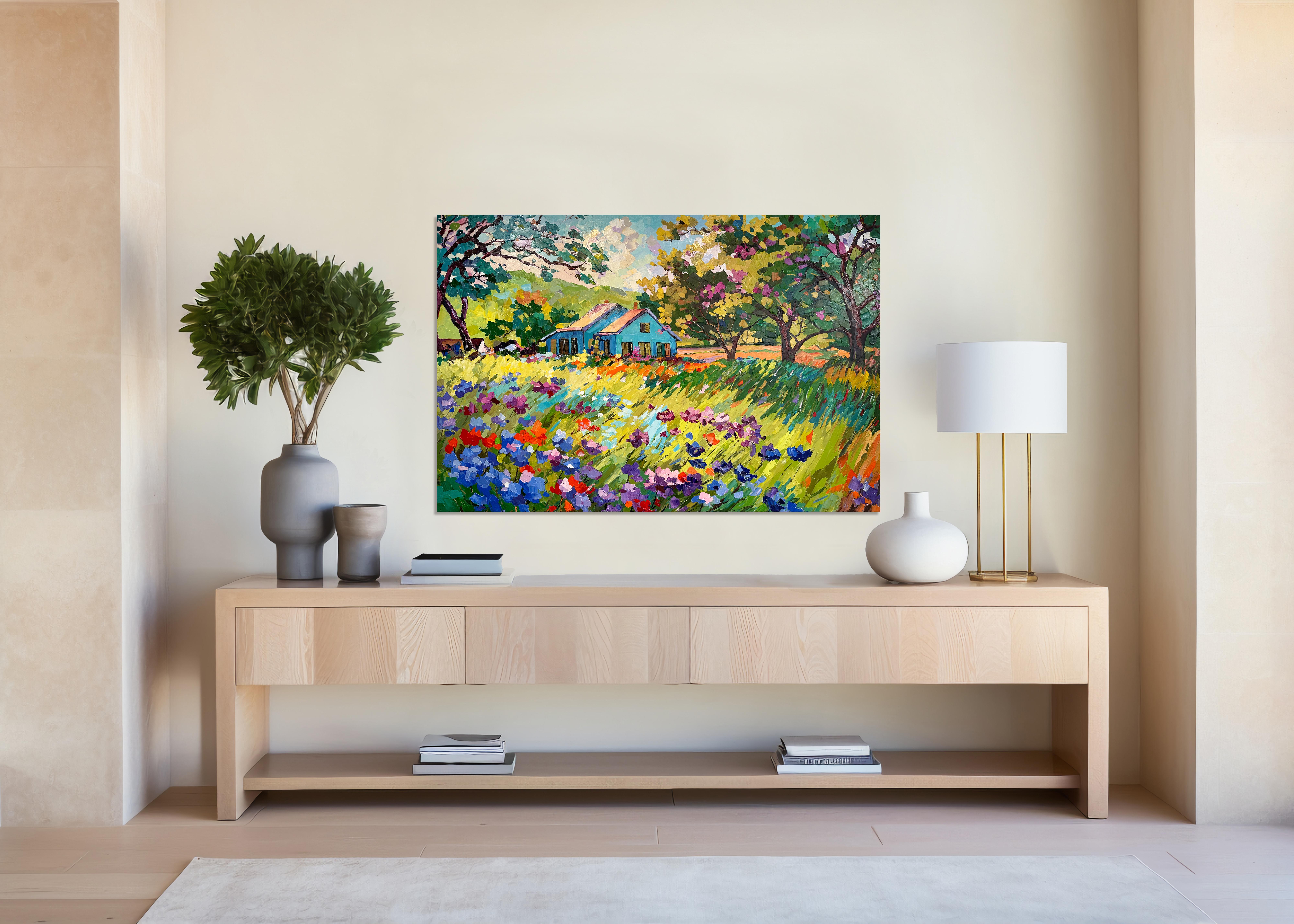 Home is where the Heart is - Katharina Husslein Impasto Oil Landscape Painting For Sale 15
