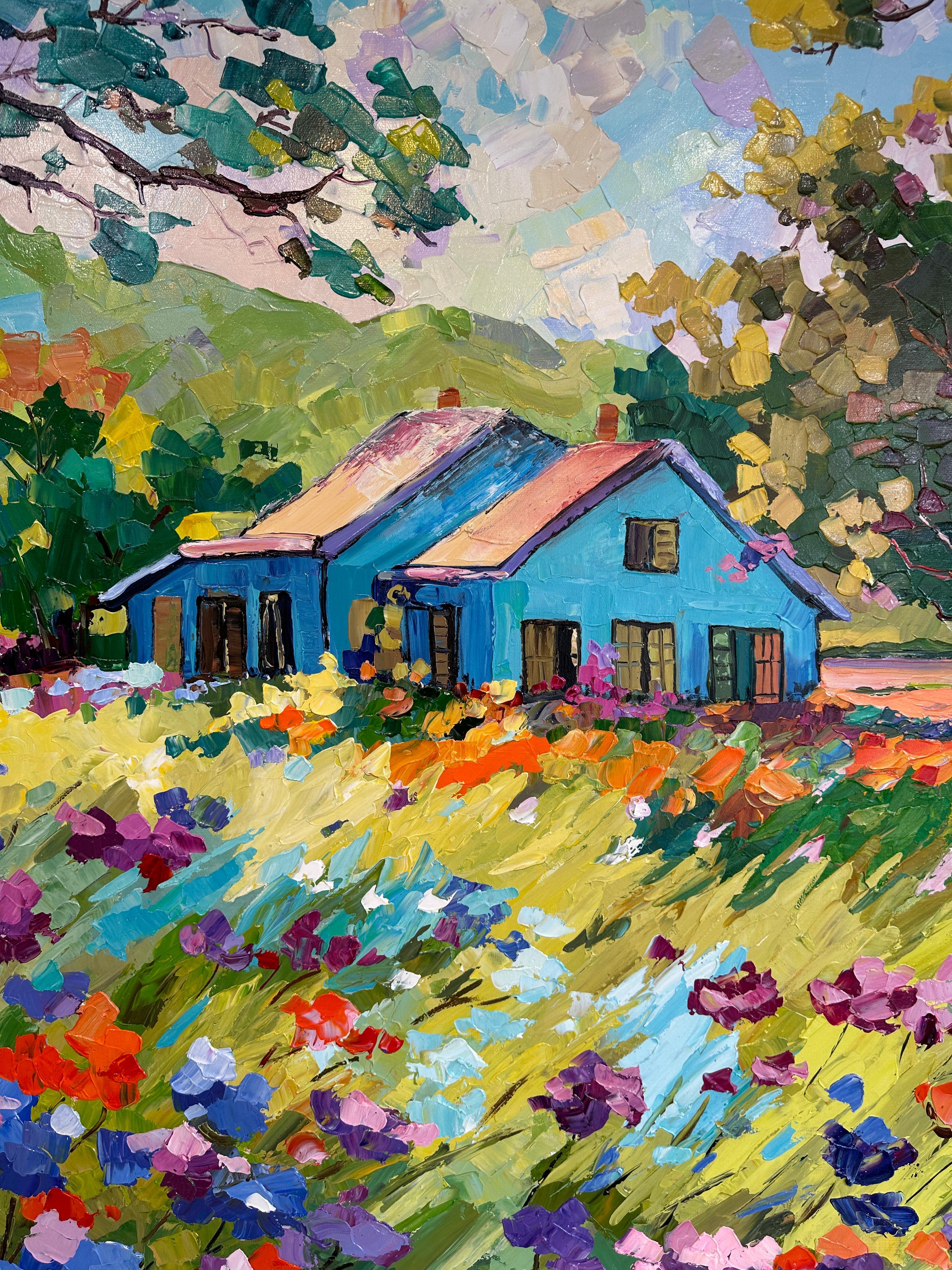 Home is where the Heart is - Katharina Husslein Impasto Oil Landscape Painting For Sale 3