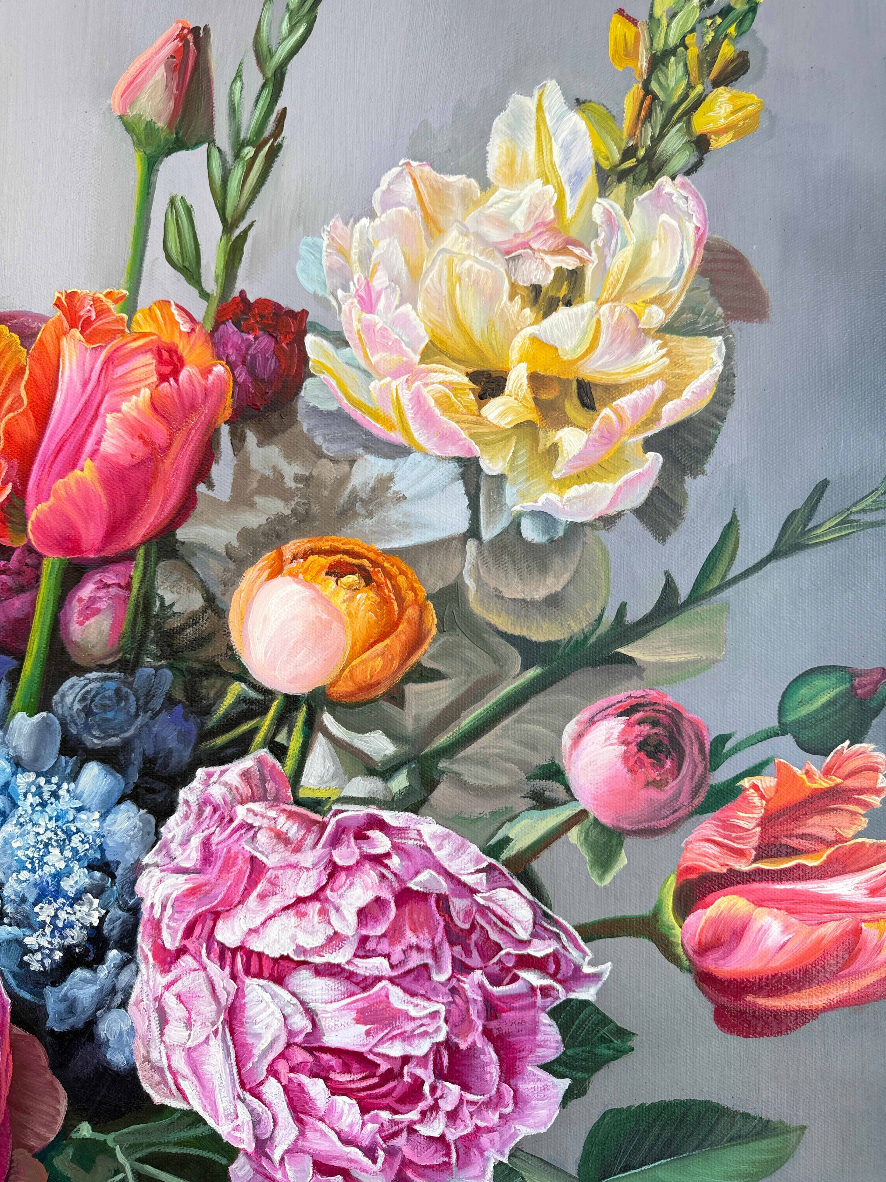Je ne suis certain de rien d'autre que de l'affection du cœur - K.Husslein Nature morte fleurie - Abstrait Painting par Katharina Husslein