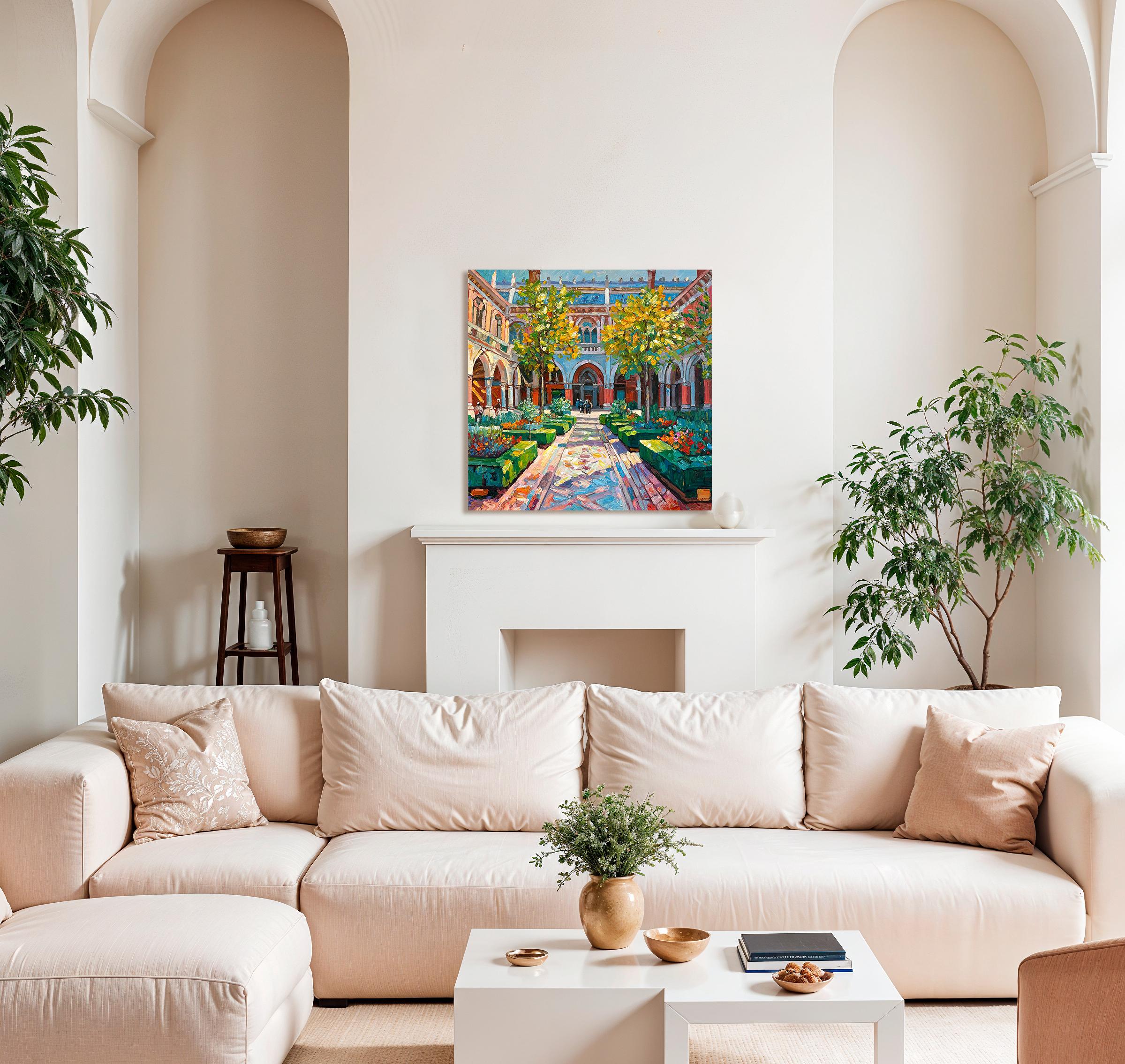 Porto questo posto ovunque vada - di K.Husslein Impasto Architettura Pittura in vendita 8