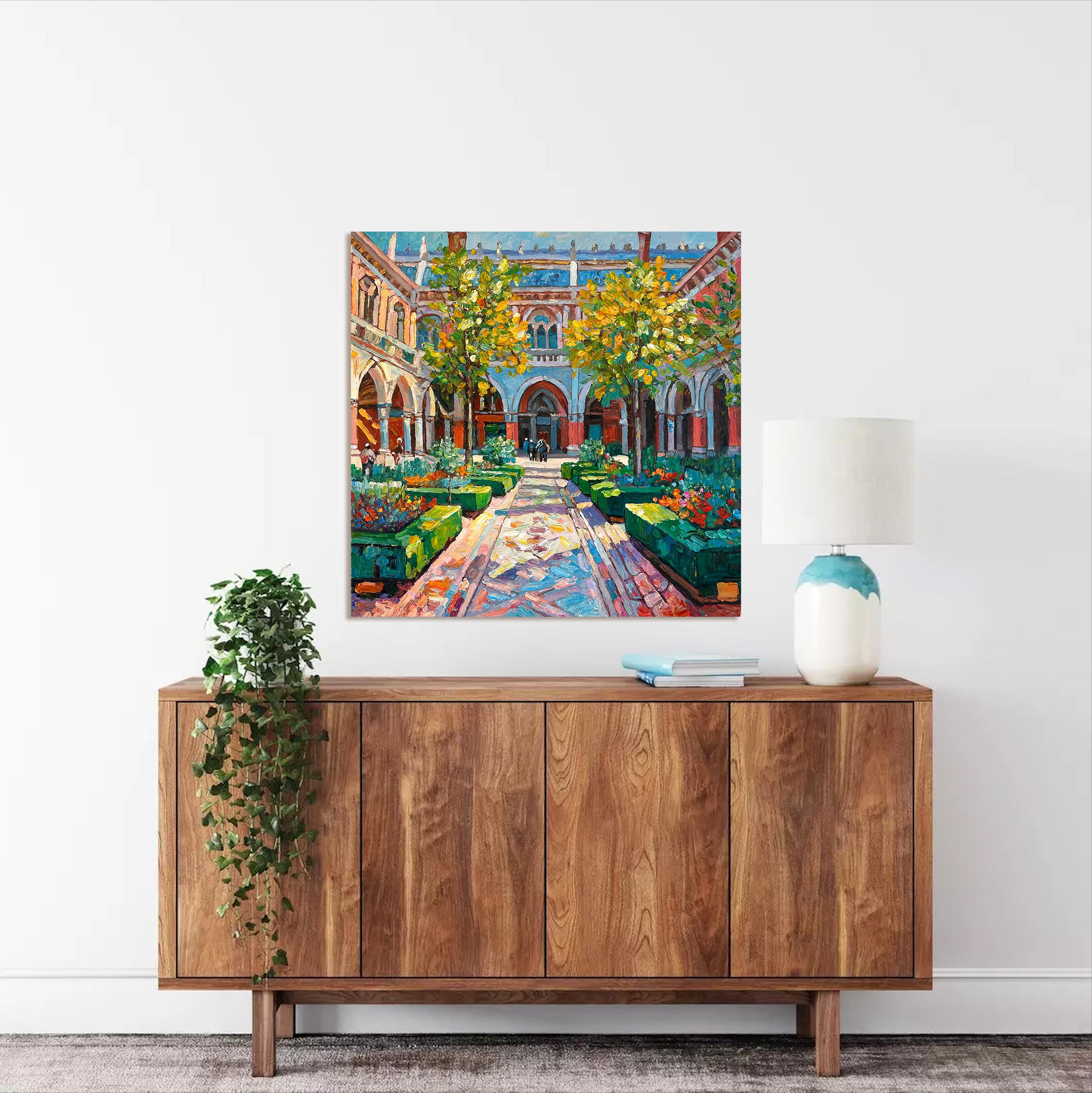 Porto questo posto ovunque vada - di K.Husslein Impasto Architettura Pittura in vendita 5