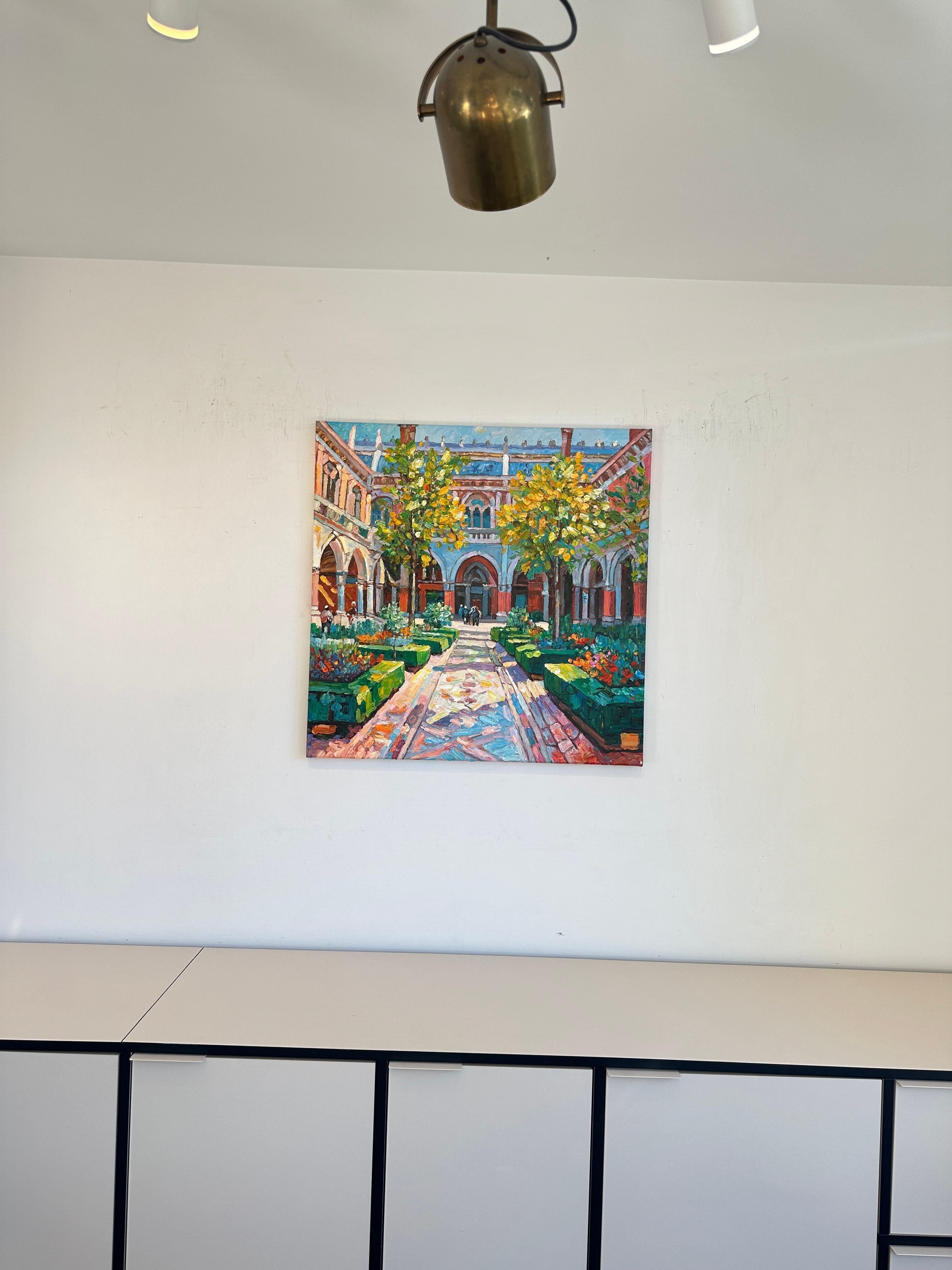Porto questo posto ovunque vada - di K.Husslein Impasto Architettura Pittura in vendita 6
