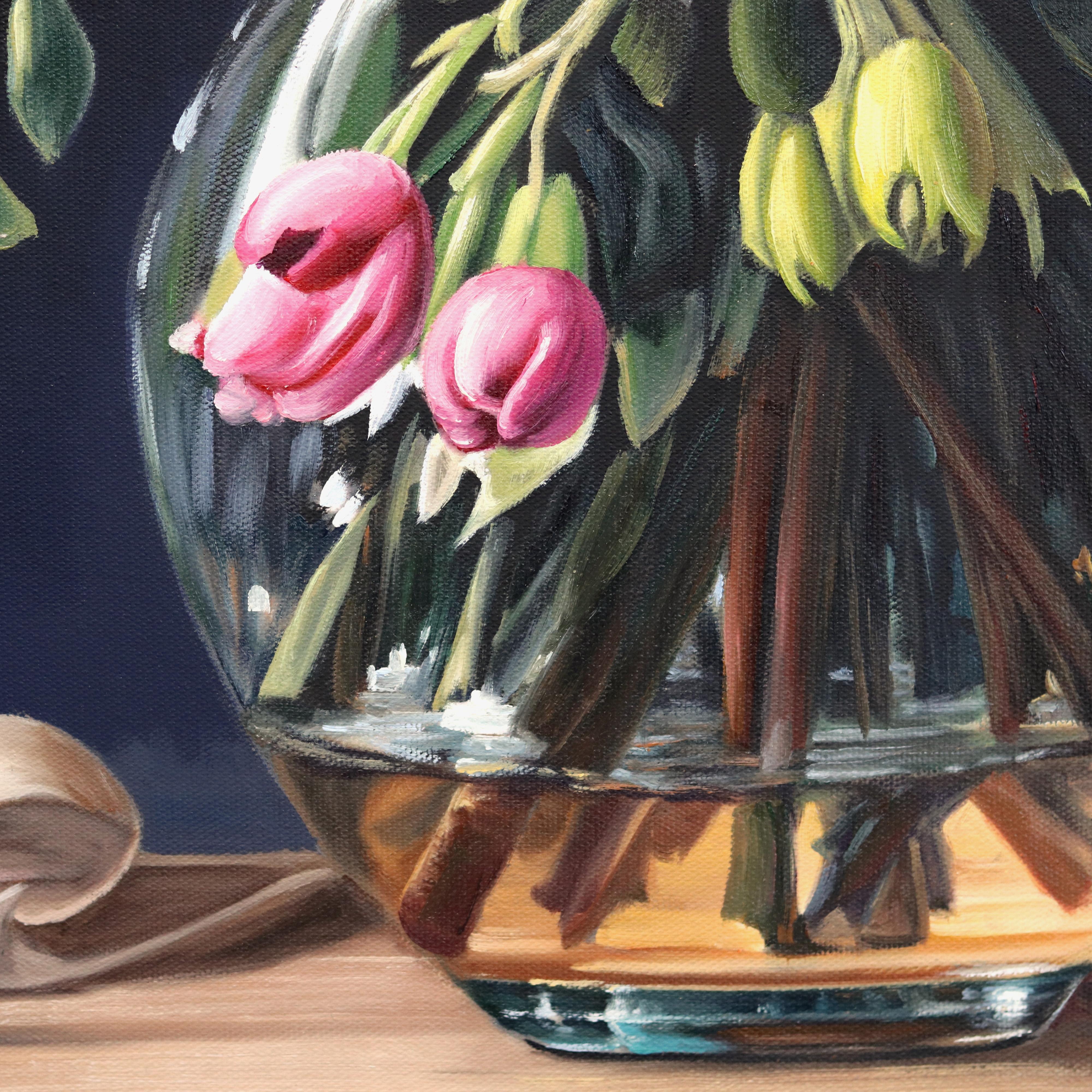 I Have Only My Dreams - Hyperrealist Botanical Floral Still Life Oil Painting 7