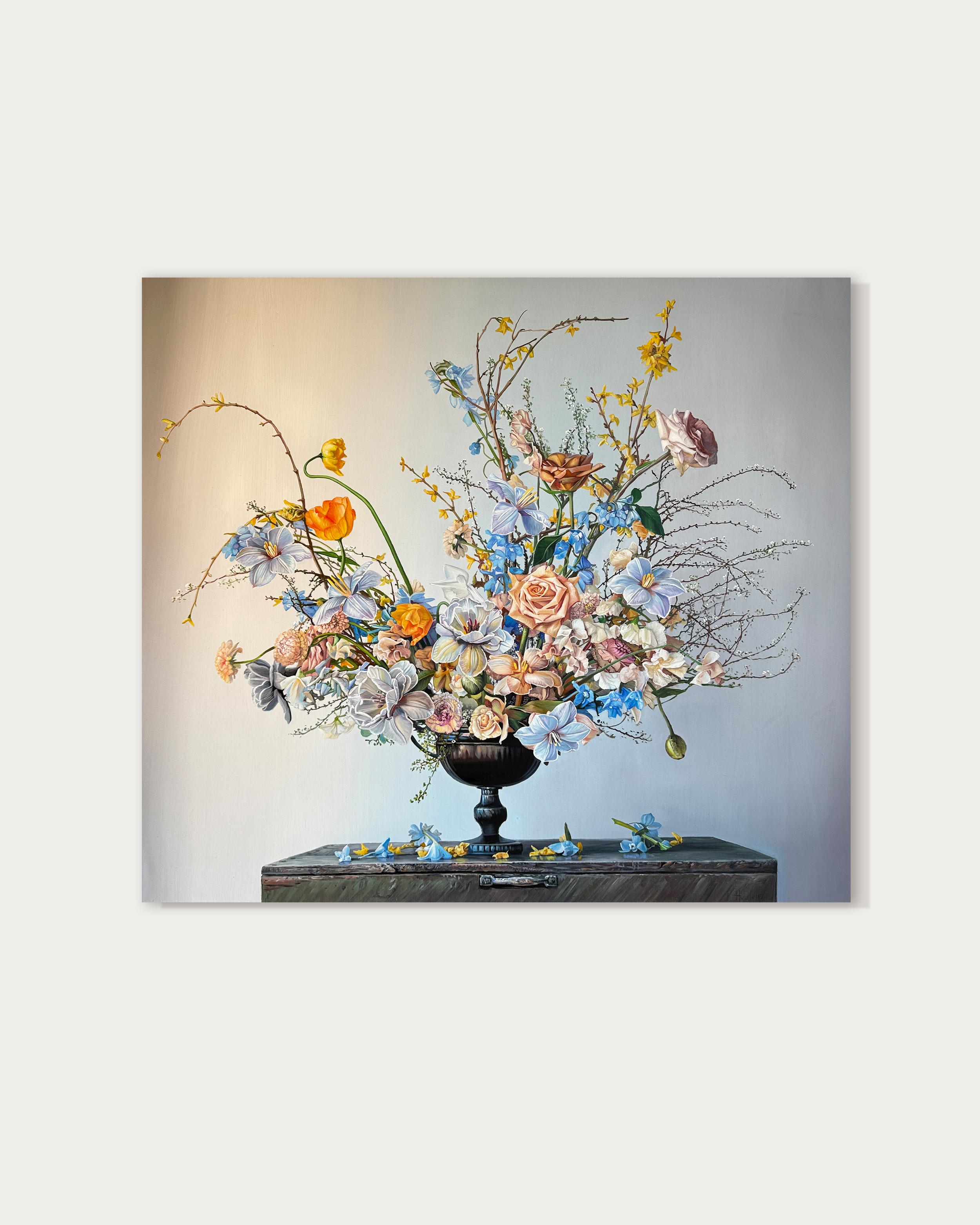 Immortality sleeps homelessly in my wild heart - K.Husslein Flower Still life - Painting by Katharina Husslein