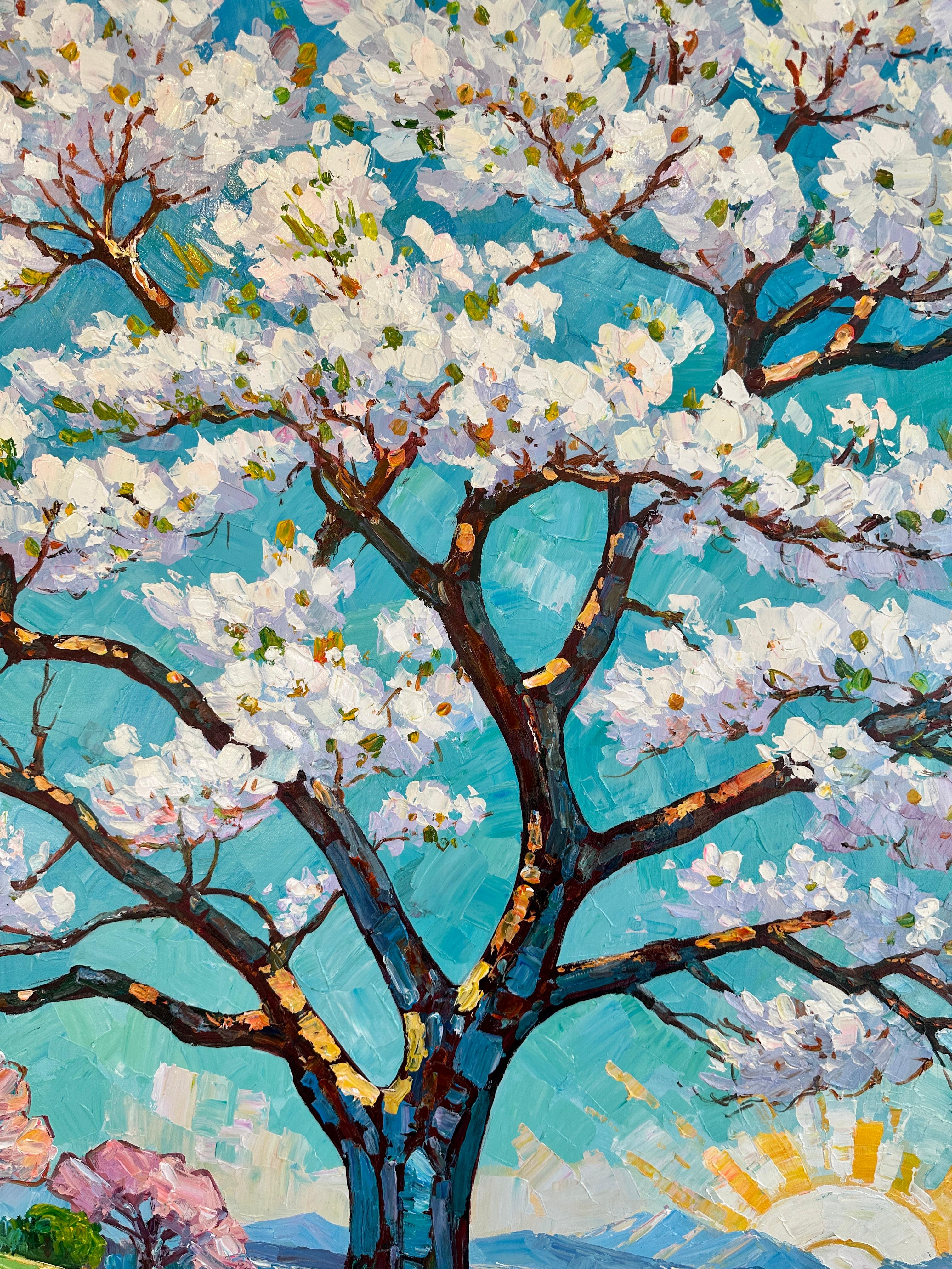 In the Heart of Forever von K.Husslein, Impasto-Landschaft, Baumgemälde im Angebot 1