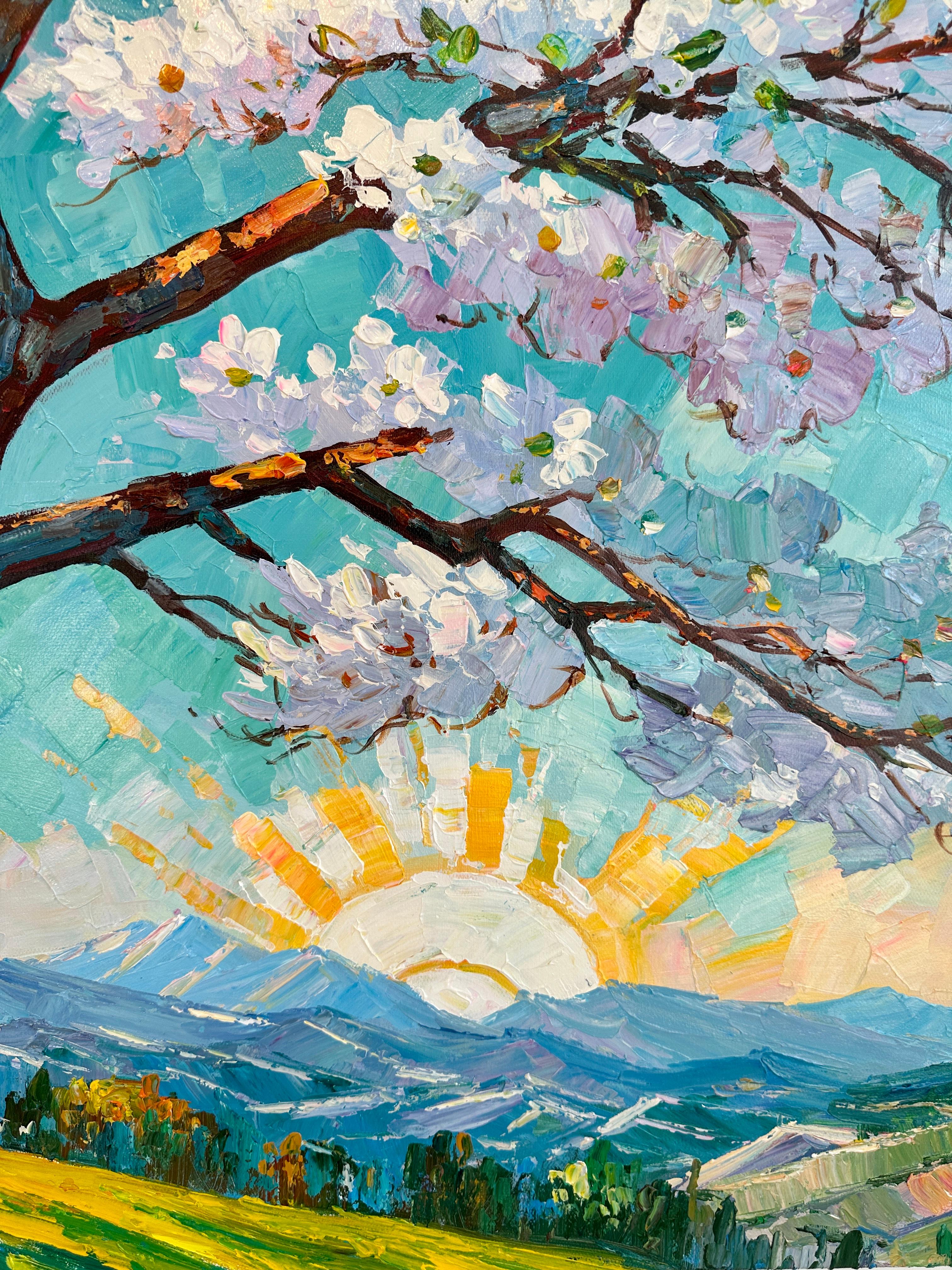 In the Heart of Forever von K.Husslein, Impasto-Landschaft, Baumgemälde im Angebot 3