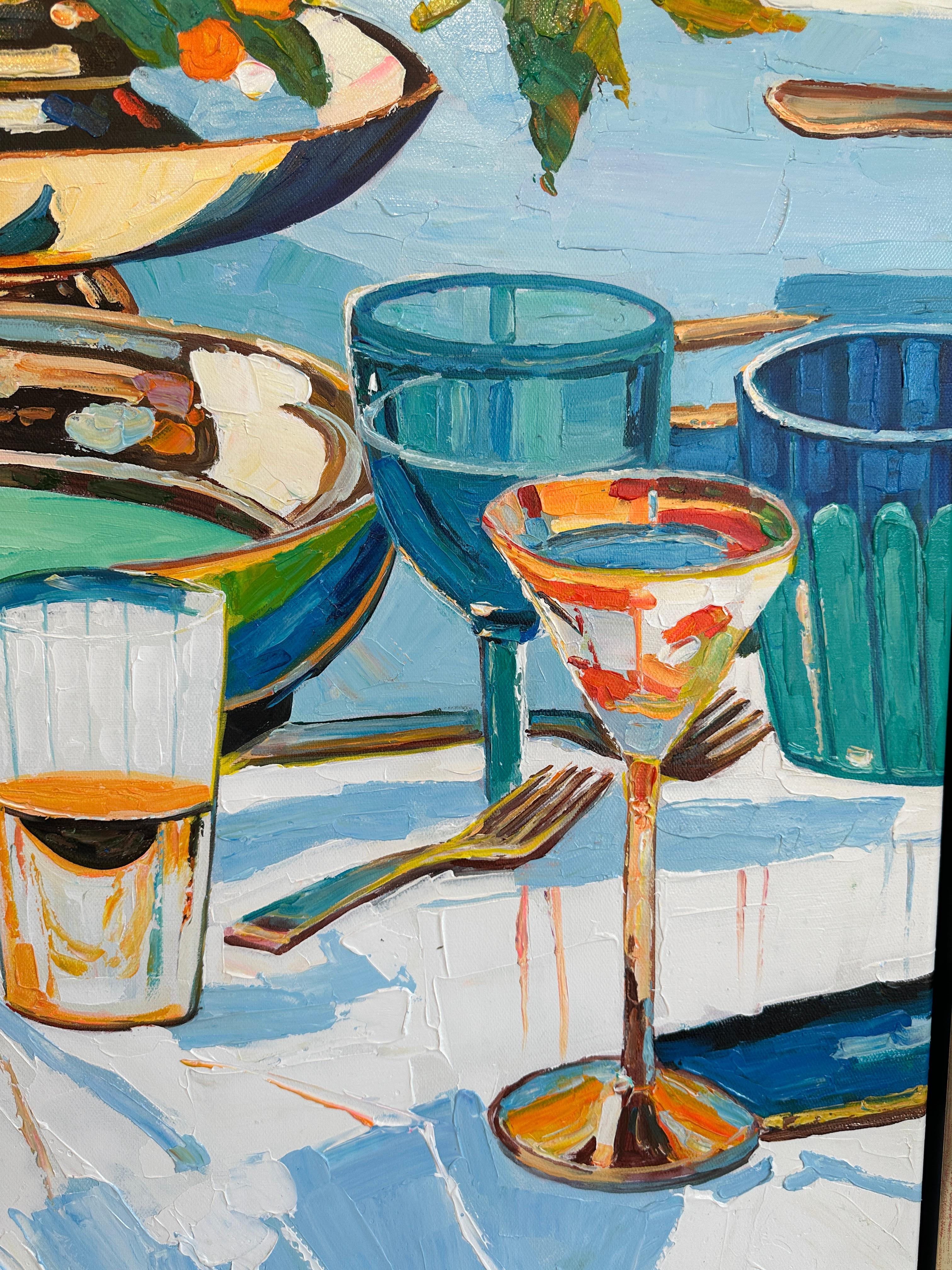 In the light of Company von K.Husslein Impasto, Esstisch-Gemälde im Angebot 7