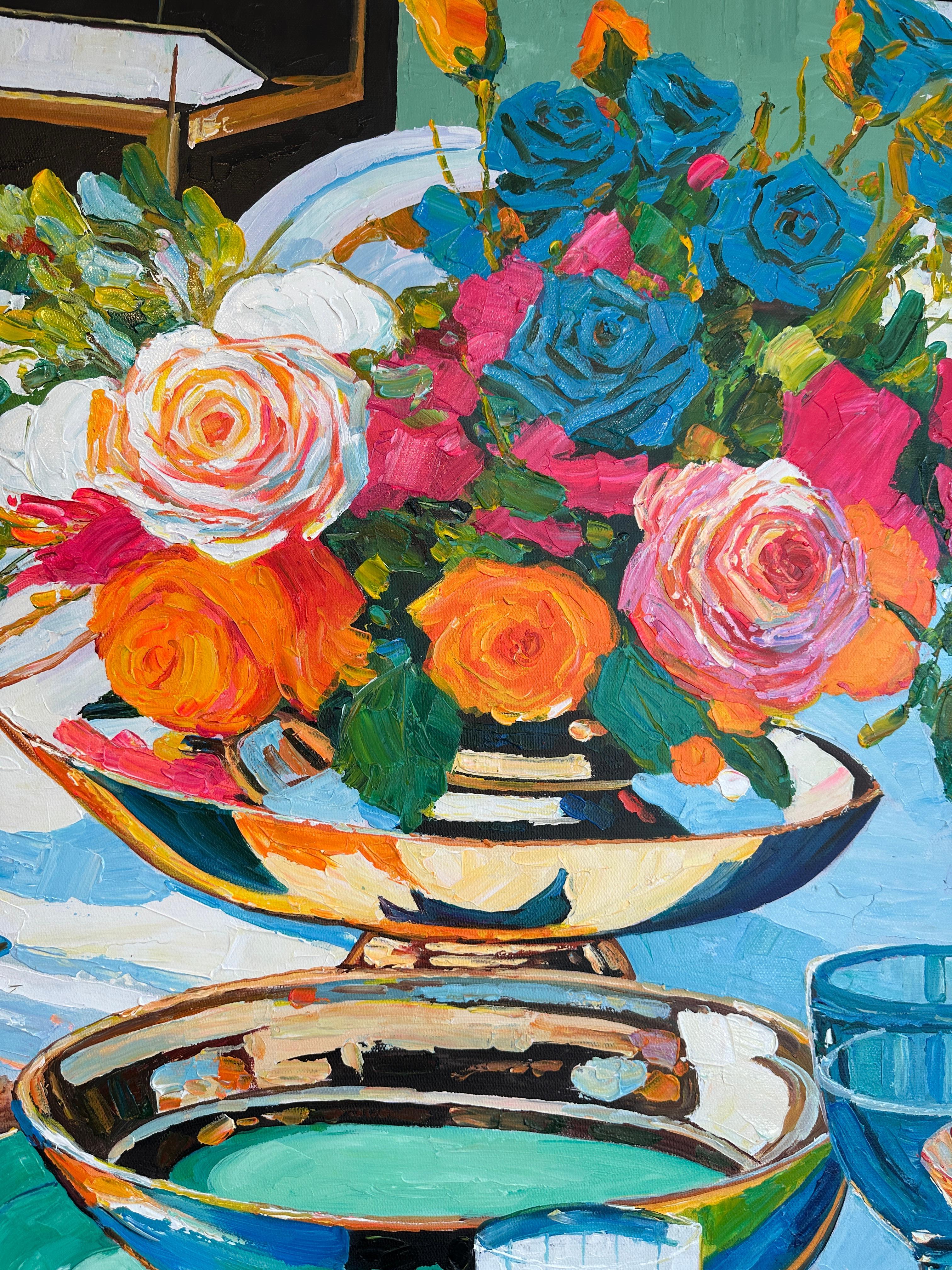 In the light of Company von K.Husslein Impasto, Esstisch-Gemälde im Angebot 9