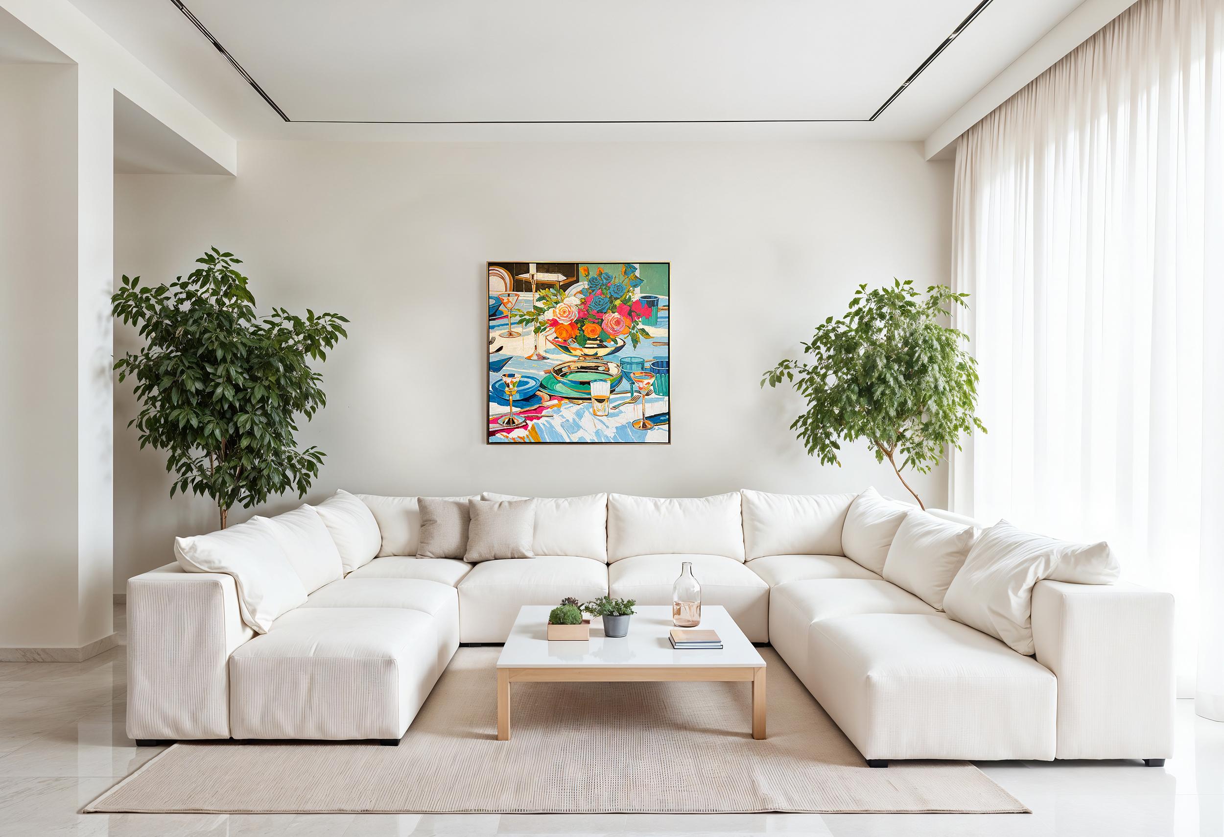 In the light of Company von K.Husslein Impasto, Esstisch-Gemälde im Angebot 10