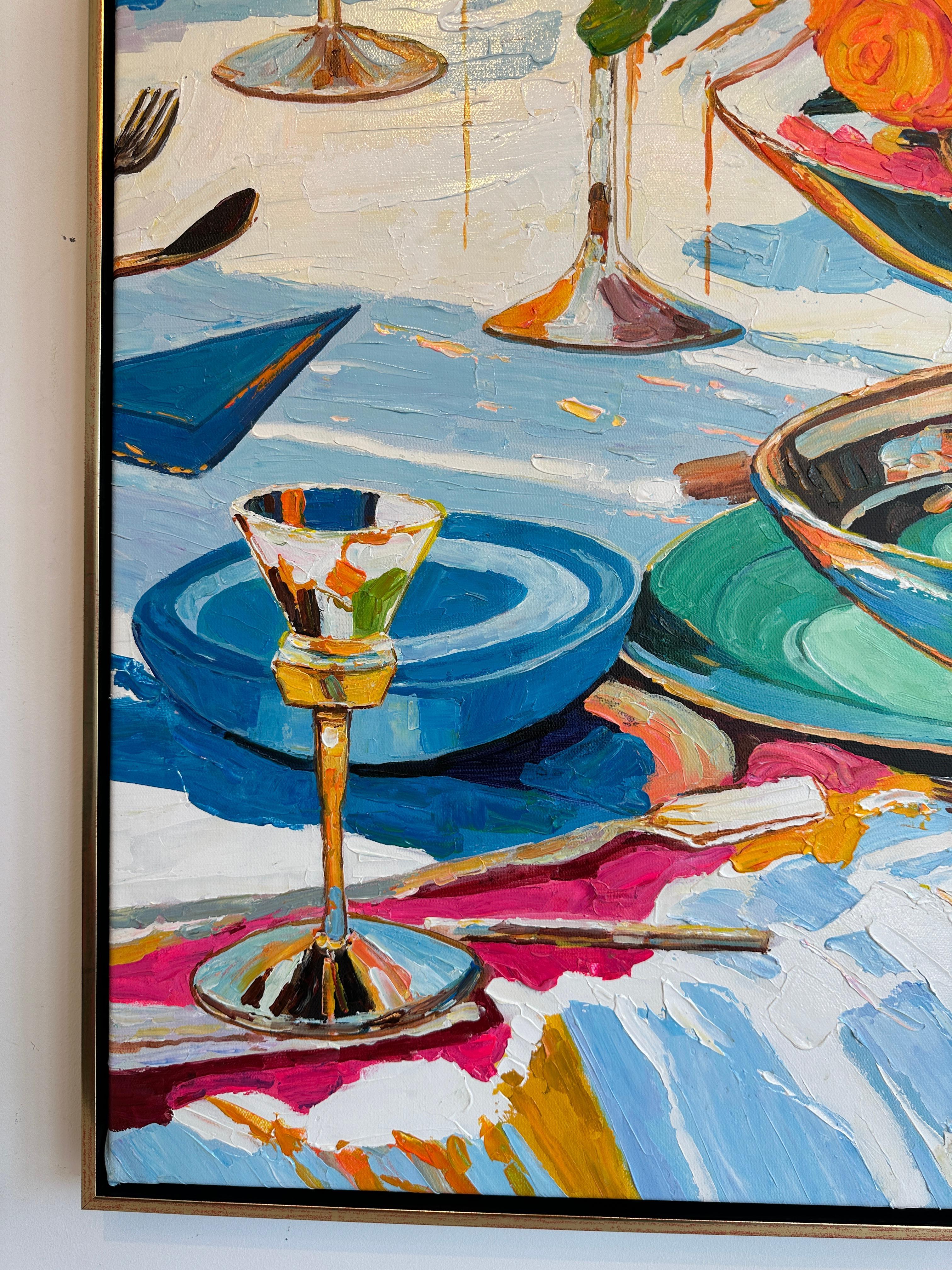 In the light of Company von K.Husslein Impasto, Esstisch-Gemälde im Angebot 2
