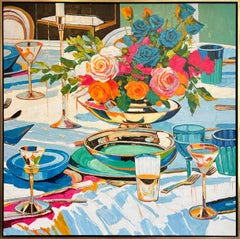 Alla luce di Company di K.Husslein Impasto Cena Pittura da tavola