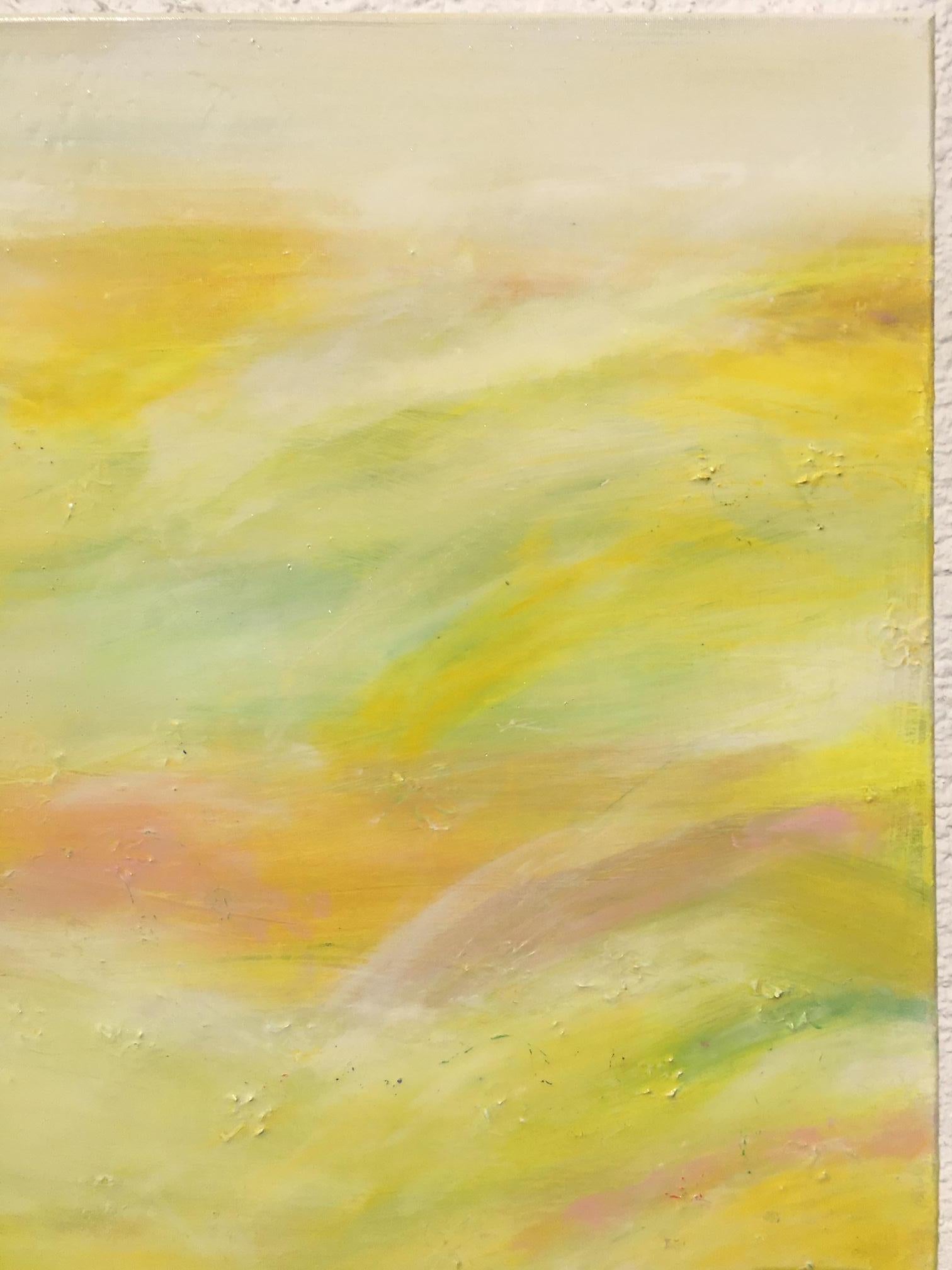 In the Meadow by Katharina Husslein Abstract Yellow Resin Contemporary landscape For Sale 6
