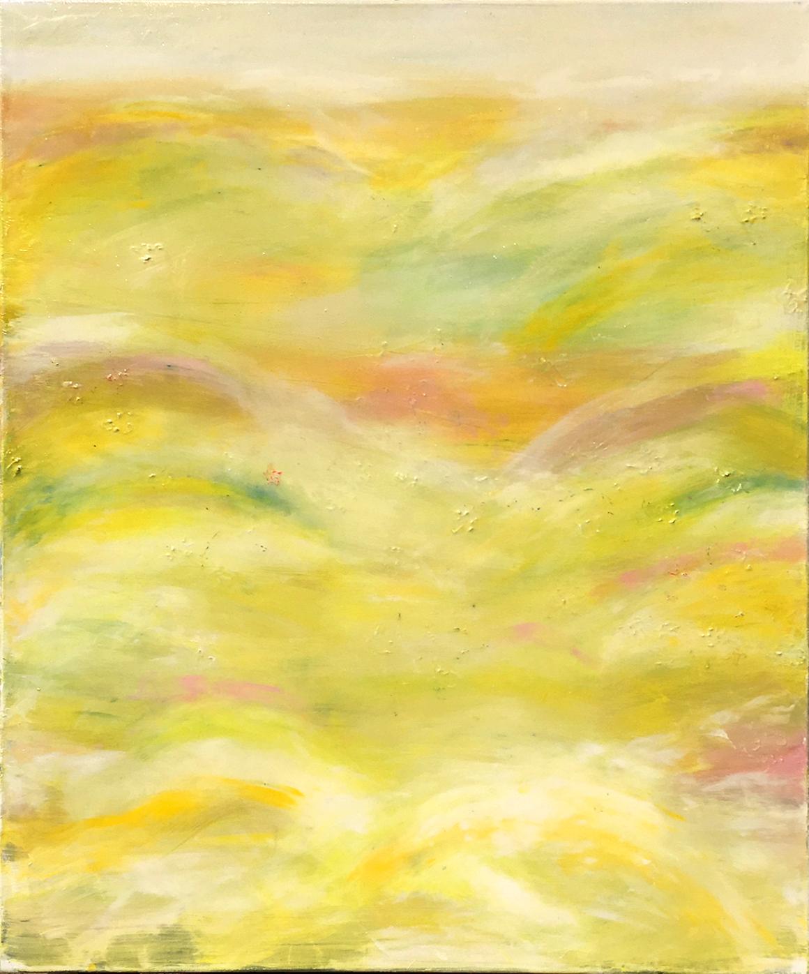In the Meadow by Katharina Husslein Abstract Yellow Resin Contemporary landscape