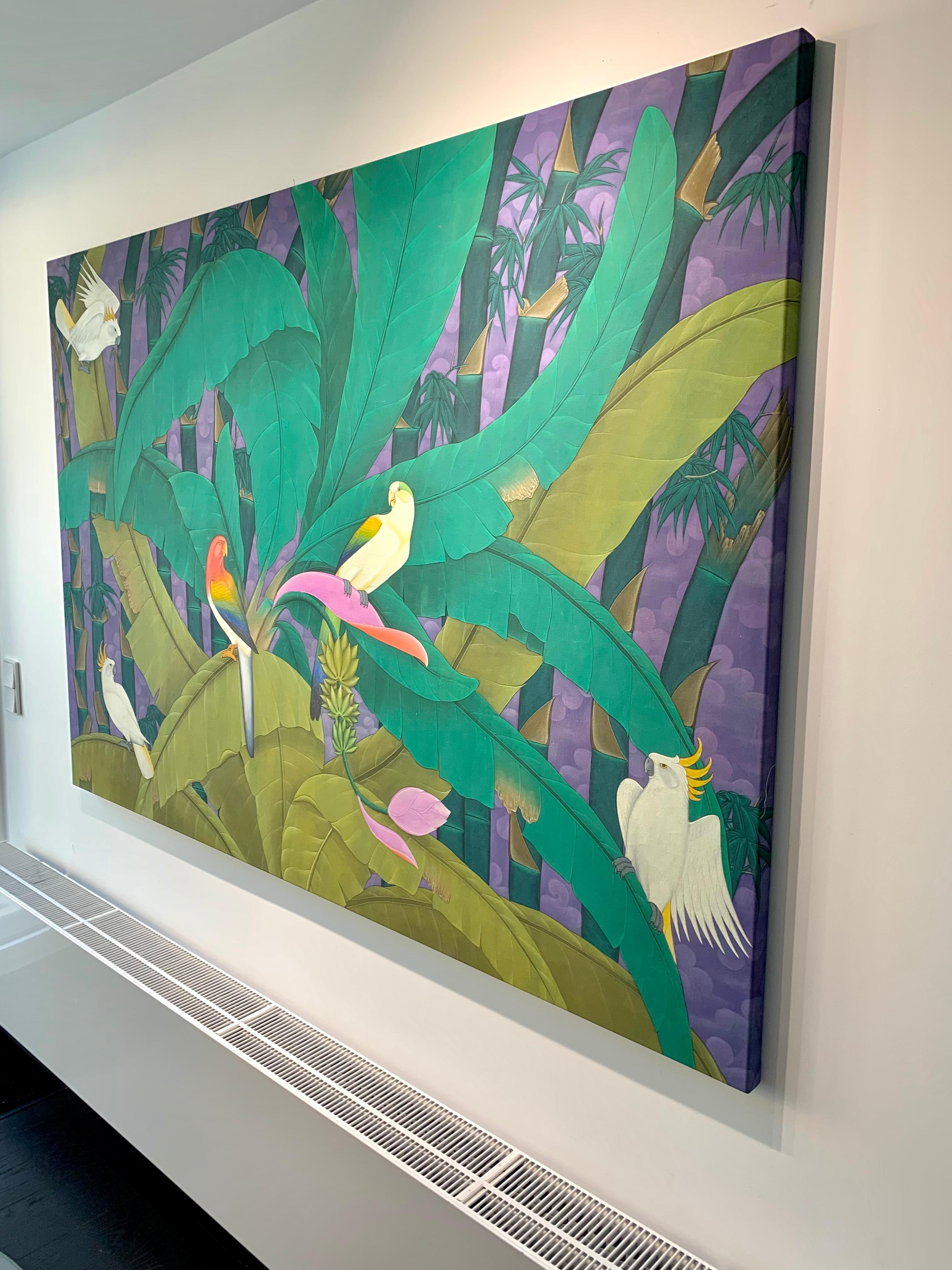 In the Rainforest by Katharina Husslein Large Colorful Contemporary Painting For Sale 9