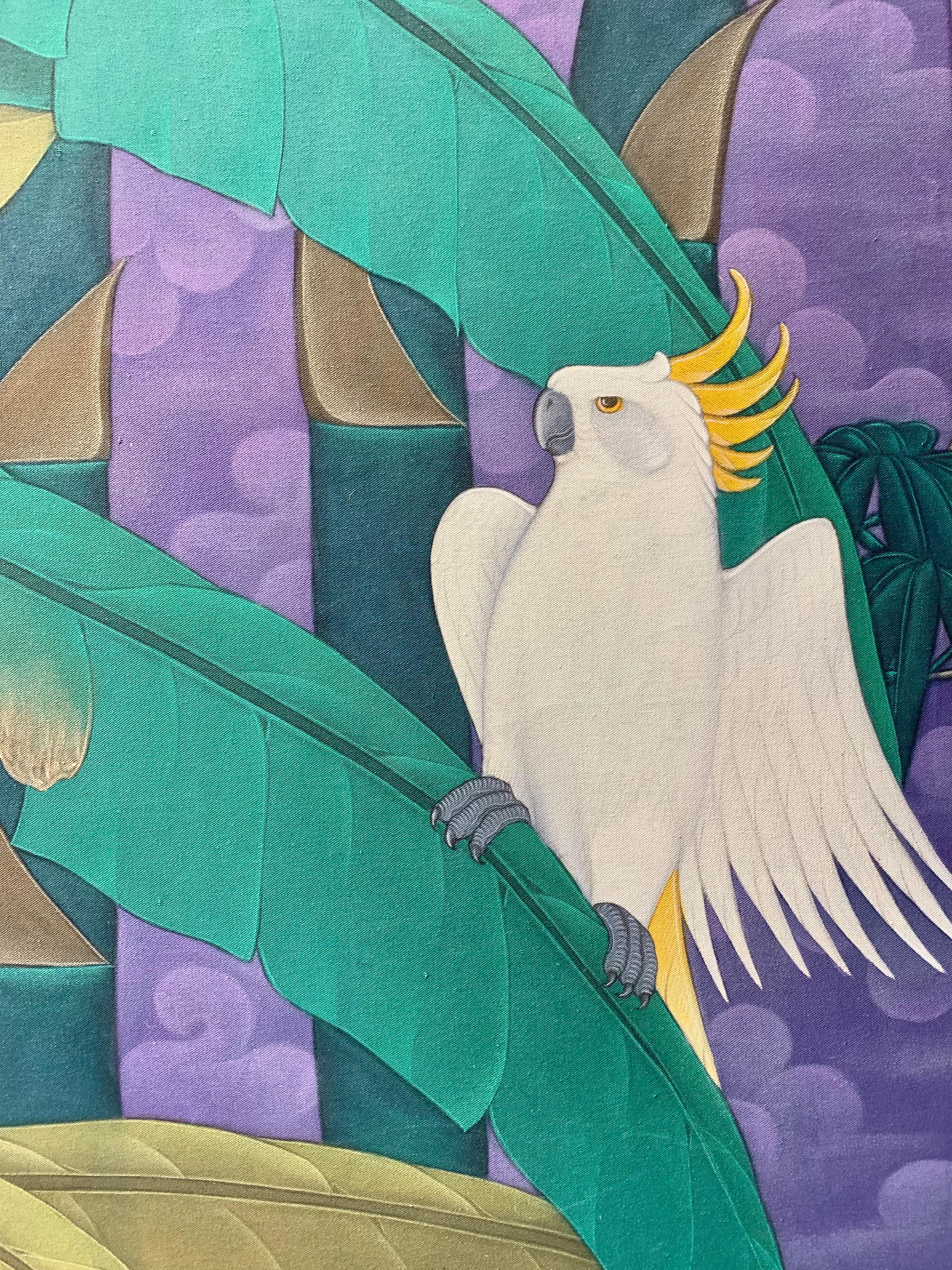 Nella foresta pluviale di Katharina Husslein Quadro contemporaneo colorato di grandi dimensioni 12