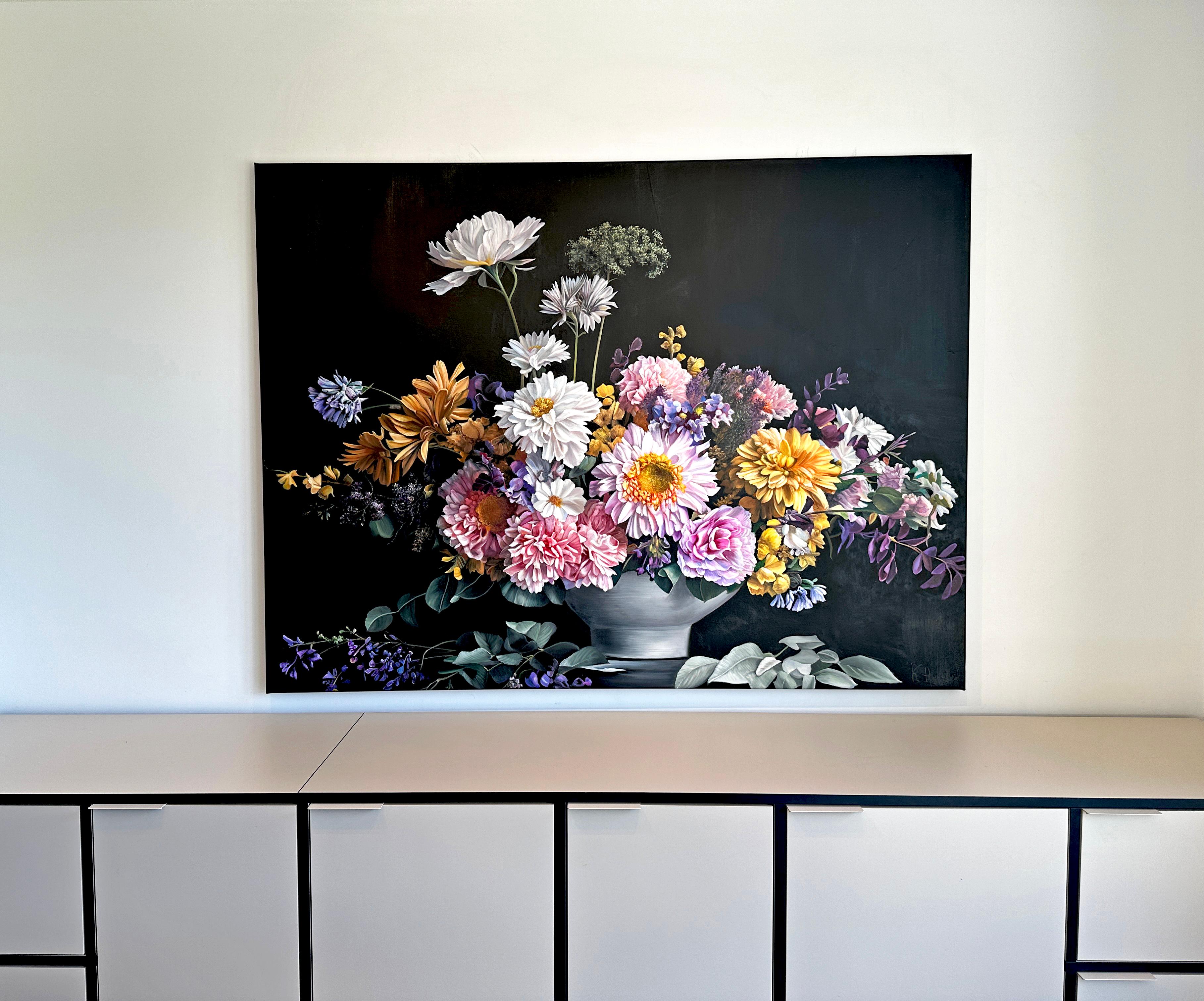 Invisible to the Eyes by K. Husslein Contemporary Flower Botanical Still life  - Abstract Painting by Katharina Husslein