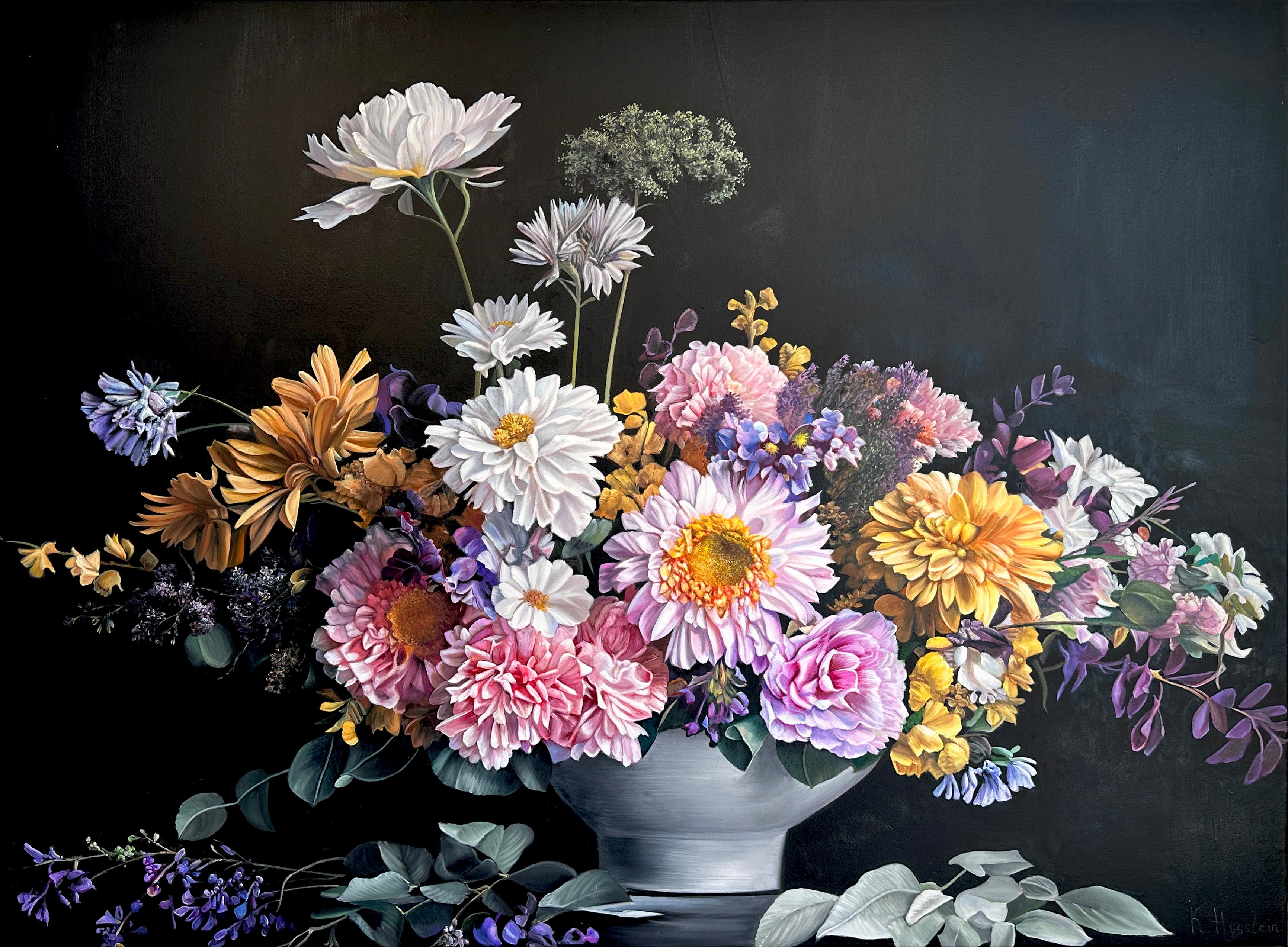 Invisible to the Eyes by K. Husslein Contemporary Flower Botanical Still life  - Painting by Katharina Husslein