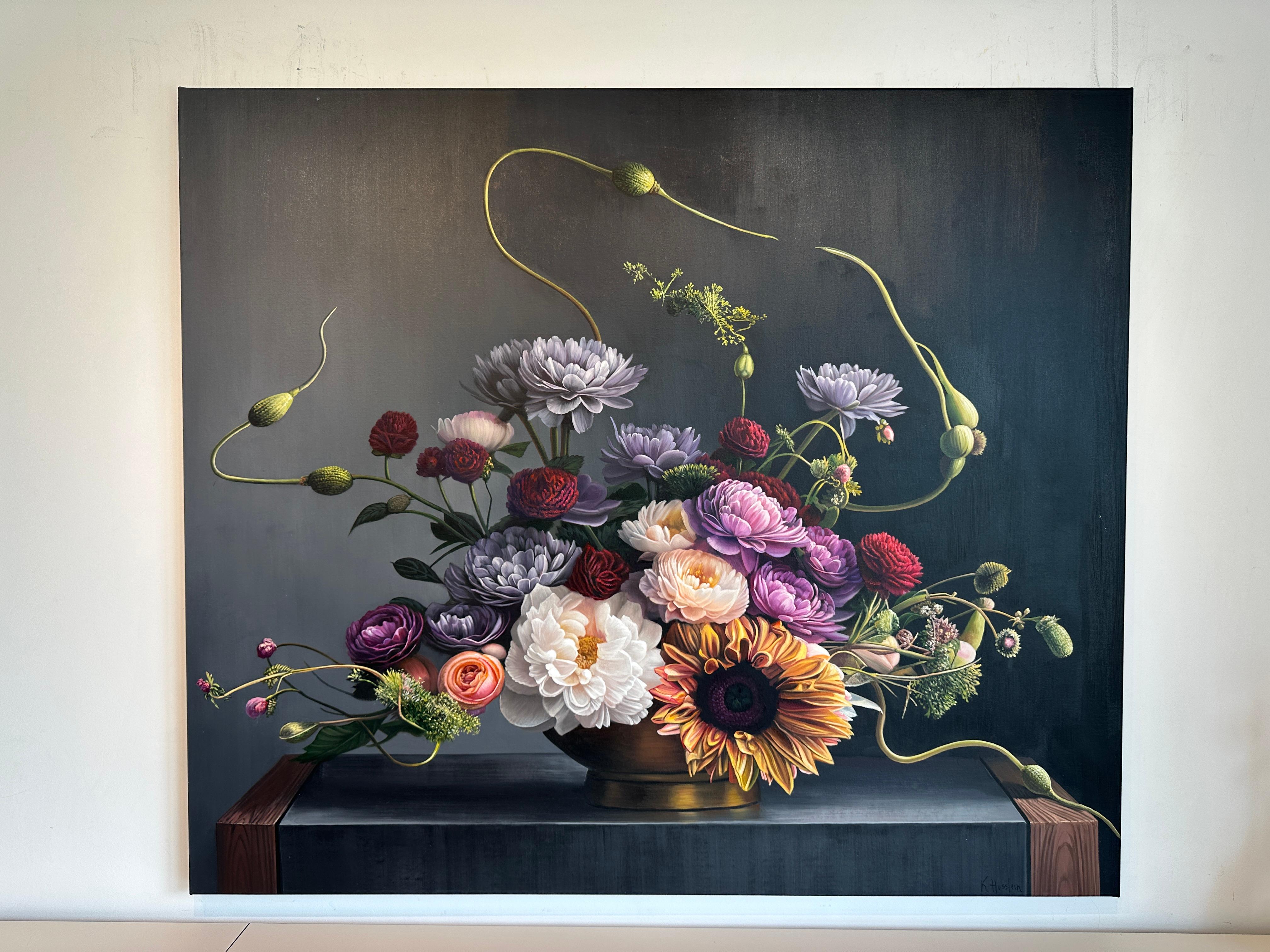 I viaggi finiscono con l'incontro tra innamorati  K. K. Husslein Natura morta botanica iperrealista - Painting Astratto di Katharina Husslein