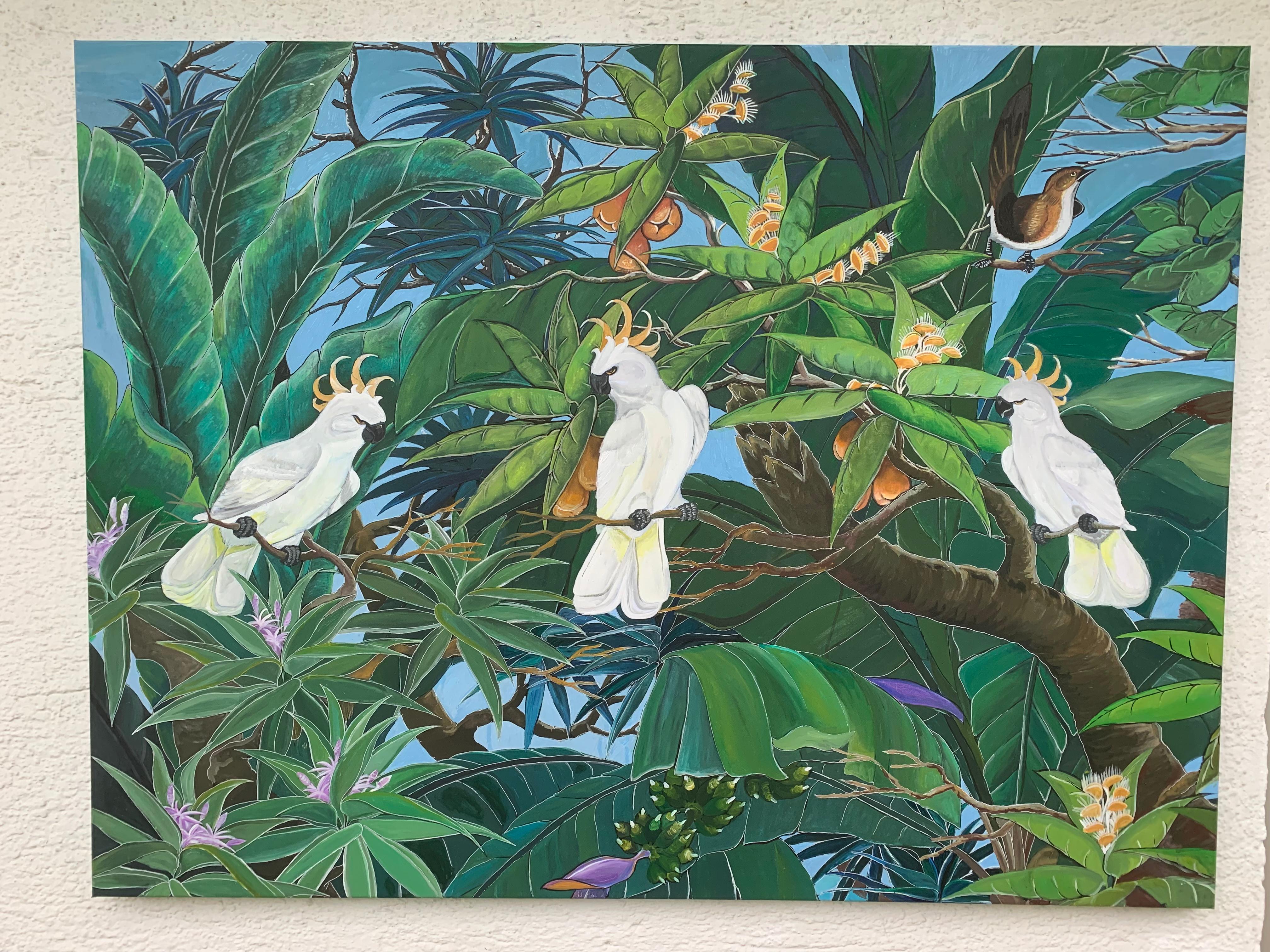 Katharina Husslein has started a new body of work looking at rainforests and jungles. These beautiful parts of nature are currently under threat worldwide. Yet they are not only mesmerizing because of the many animals and rare plants, that reside in