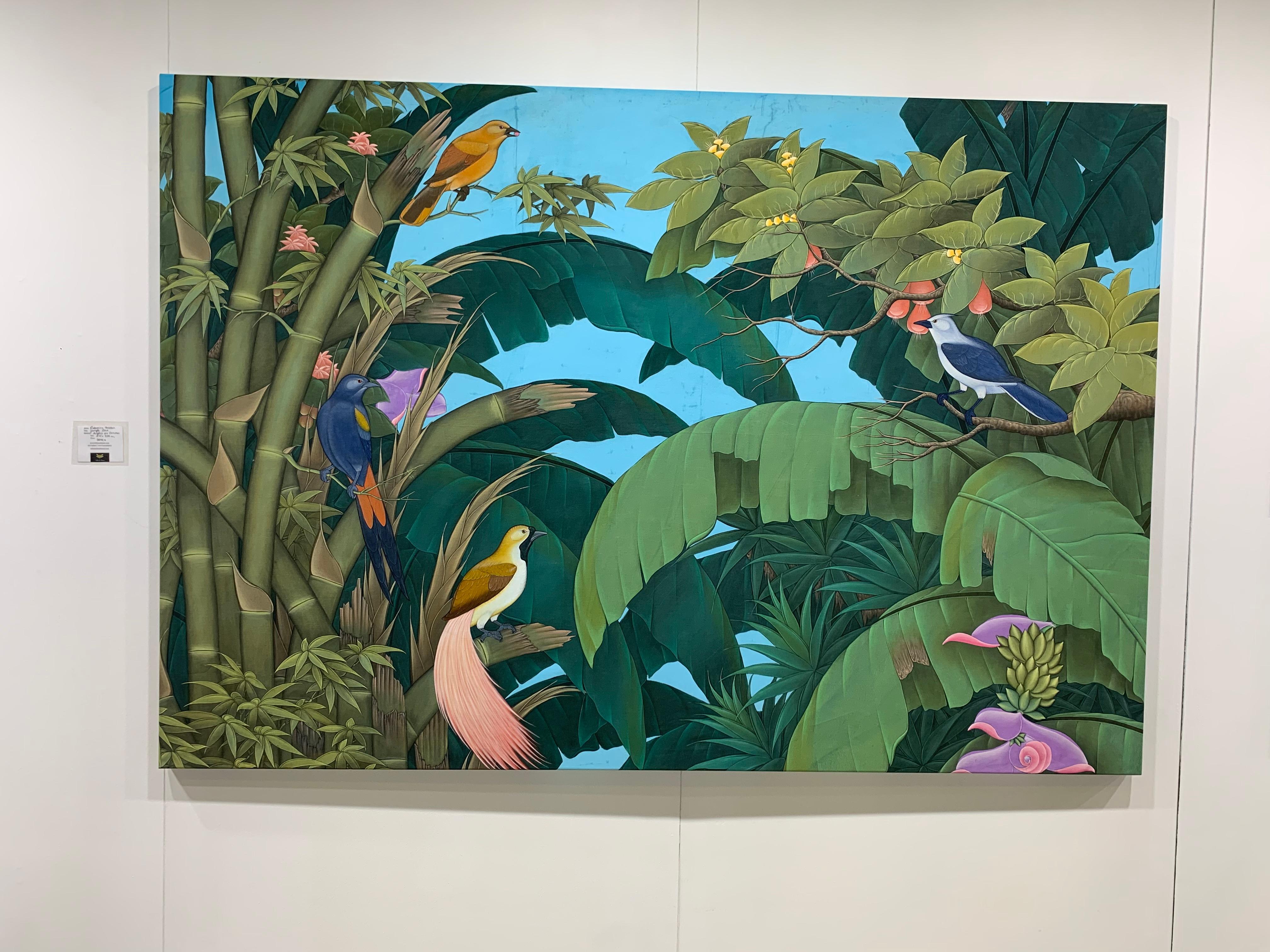 Jungle happiness by Katharina Husslein Large Colorful Contemporary Painting 2