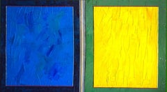 Zeitgenössisches abstraktes Gemälde "The Large Happy Grid" von Katharina Husslein