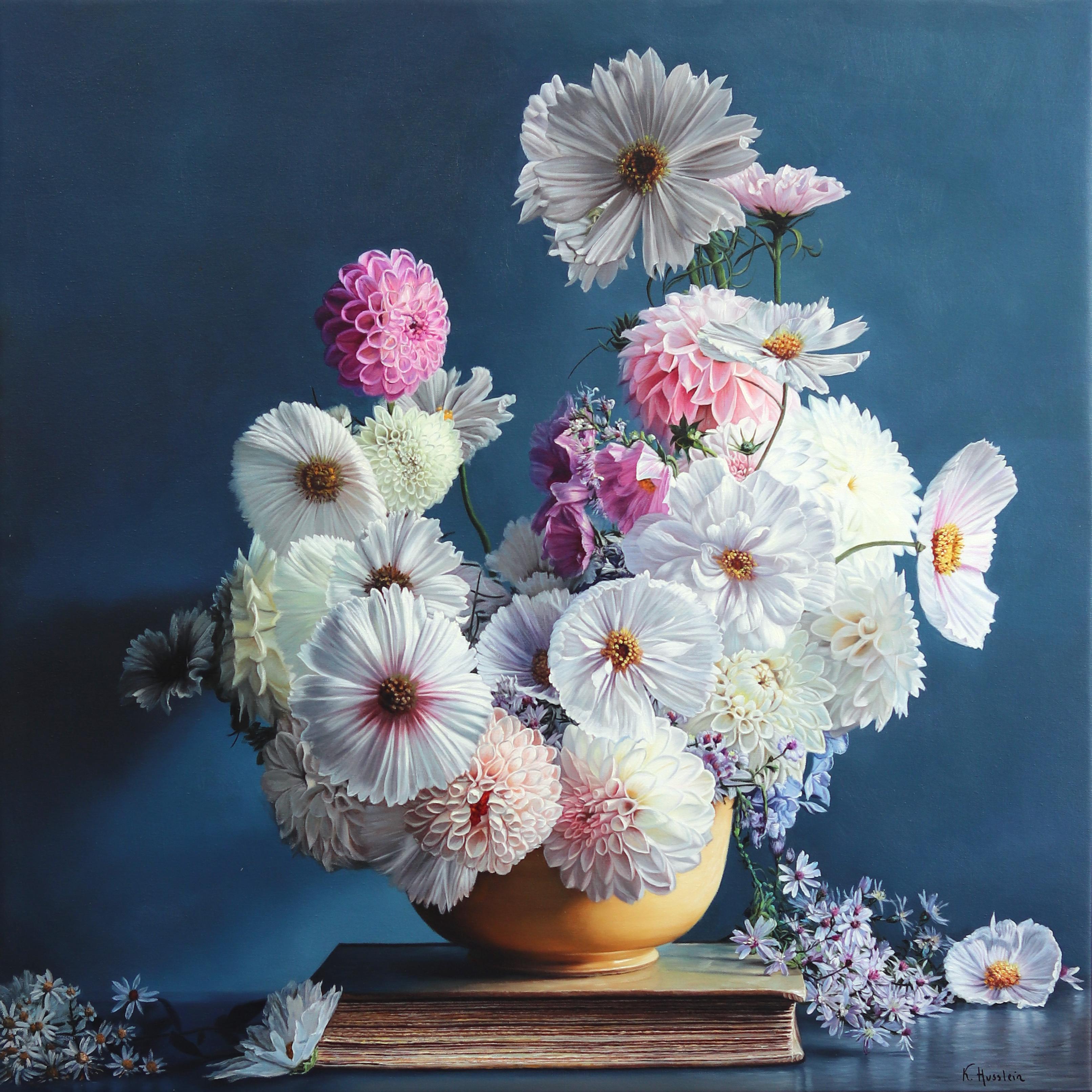 Live By Love - Pittura ad olio su tela con natura morta floreale e botanica colorata Moody Brothers