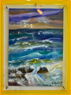 Looking out over the waves K.Husslein abstract landscape painting