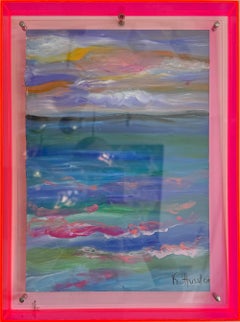 Looking out over the waves K.Husslein abstract landscape painting