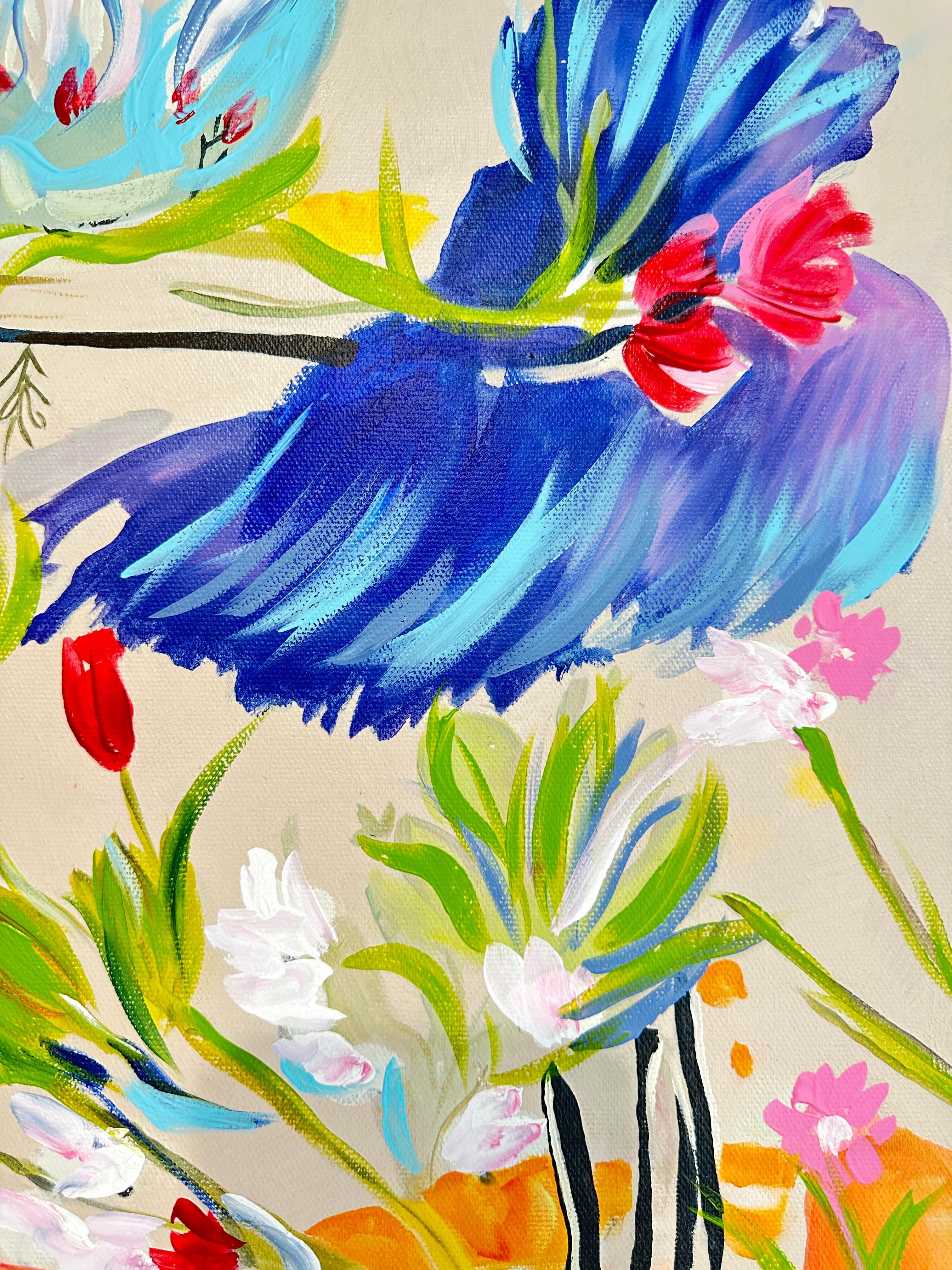 Amor en flor by K Husslein Pintura botánica abstracta de flores 7