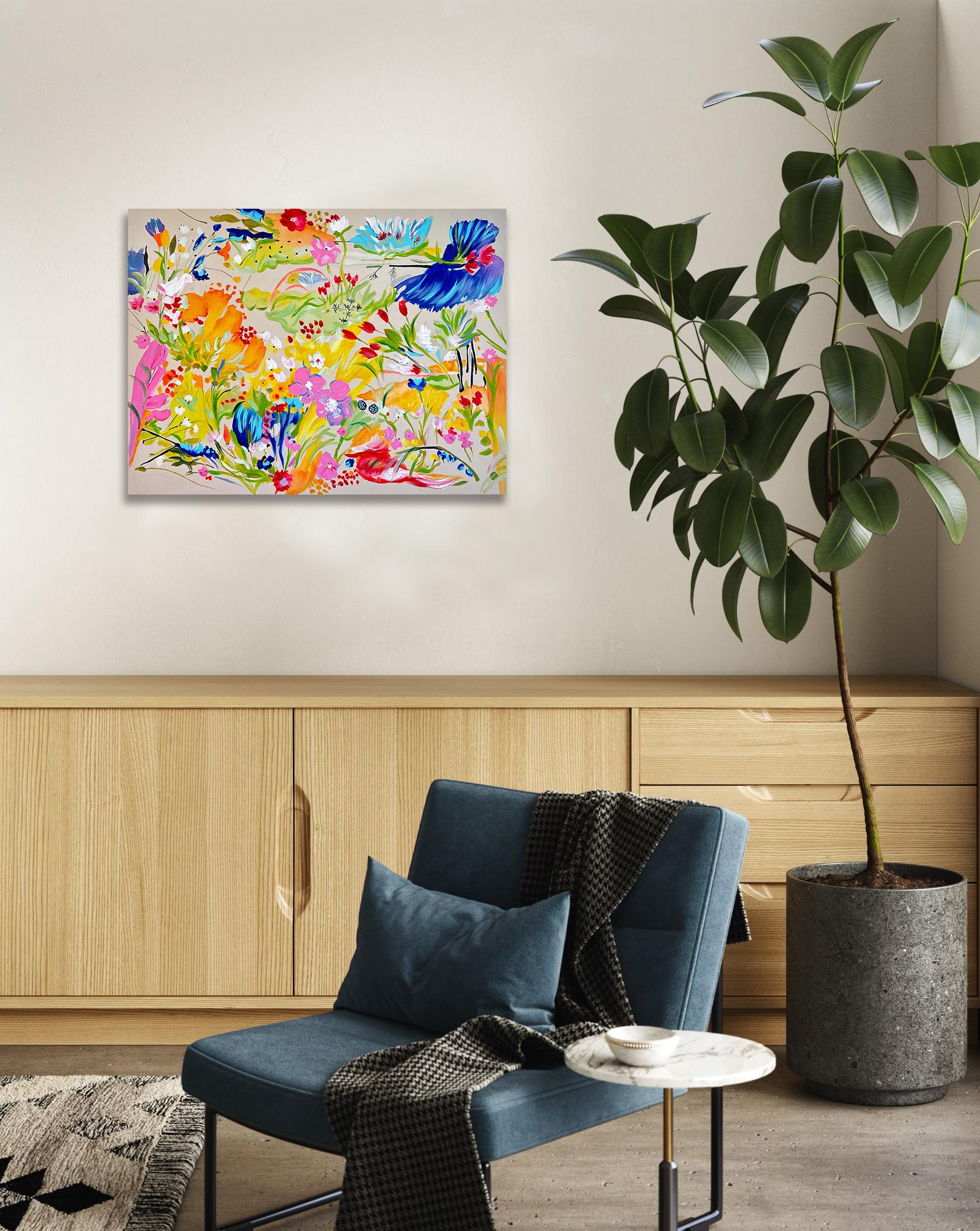 Amor en flor by K Husslein Pintura botánica abstracta de flores 8