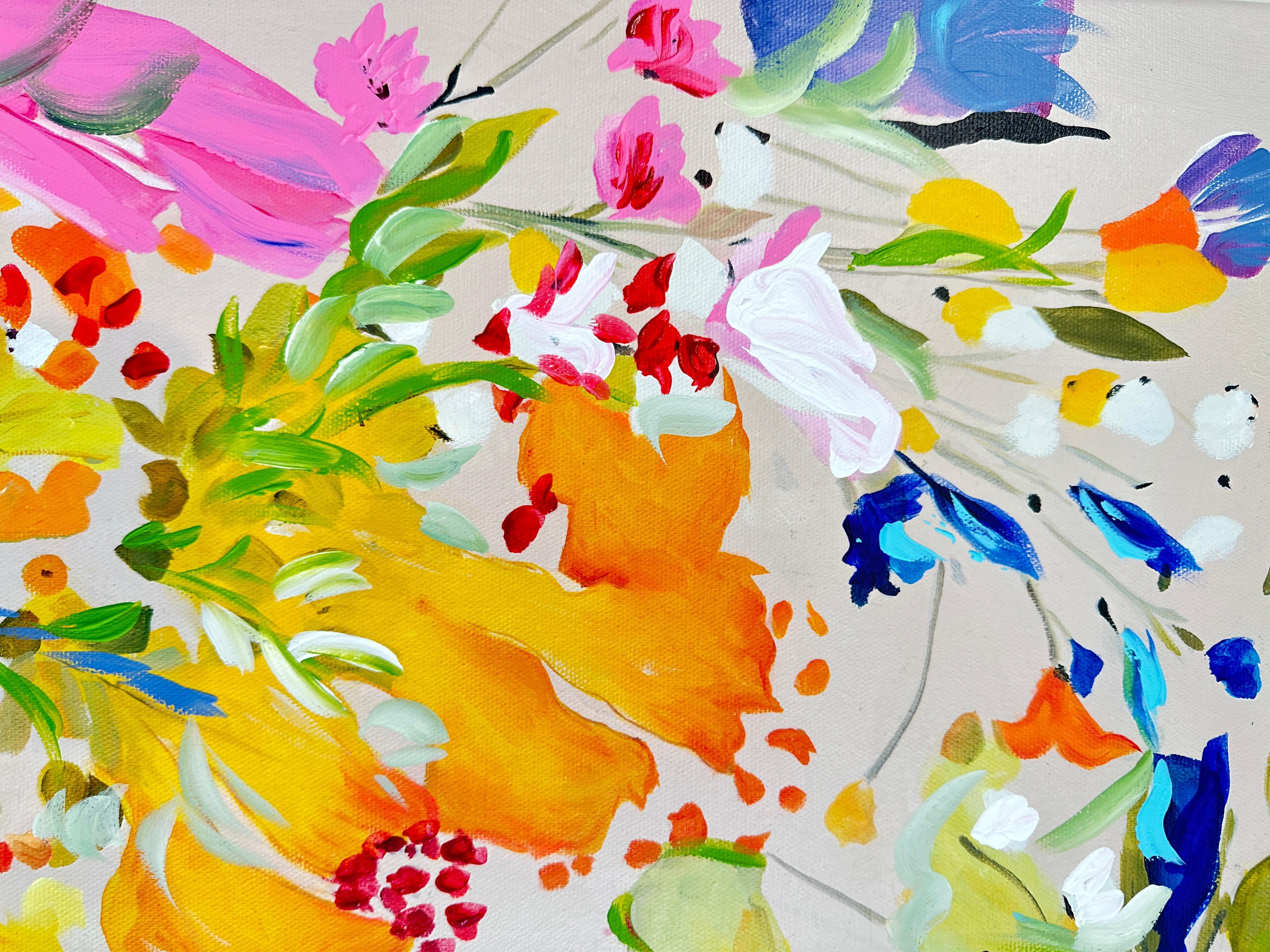 Amor en flor by K Husslein Pintura botánica abstracta de flores 9