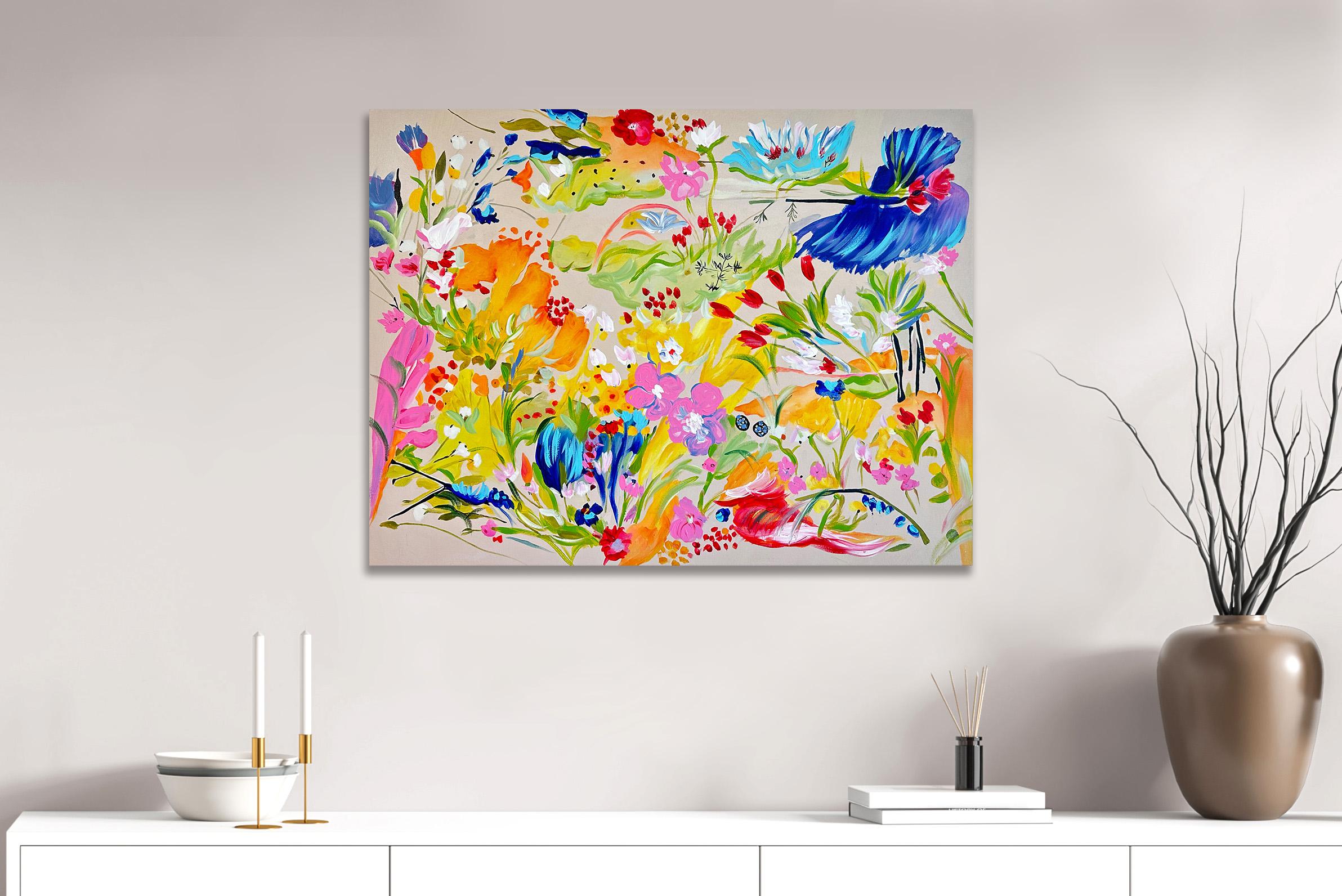 Amor en flor by K Husslein Pintura botánica abstracta de flores 11