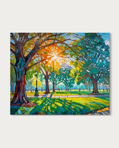 Love in the golden Lights by K.Husslein Impasto Botany Plant Painting