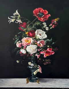 Love me for Love's Sake by K. Husslein Contemporary Flower Botanical Still life 