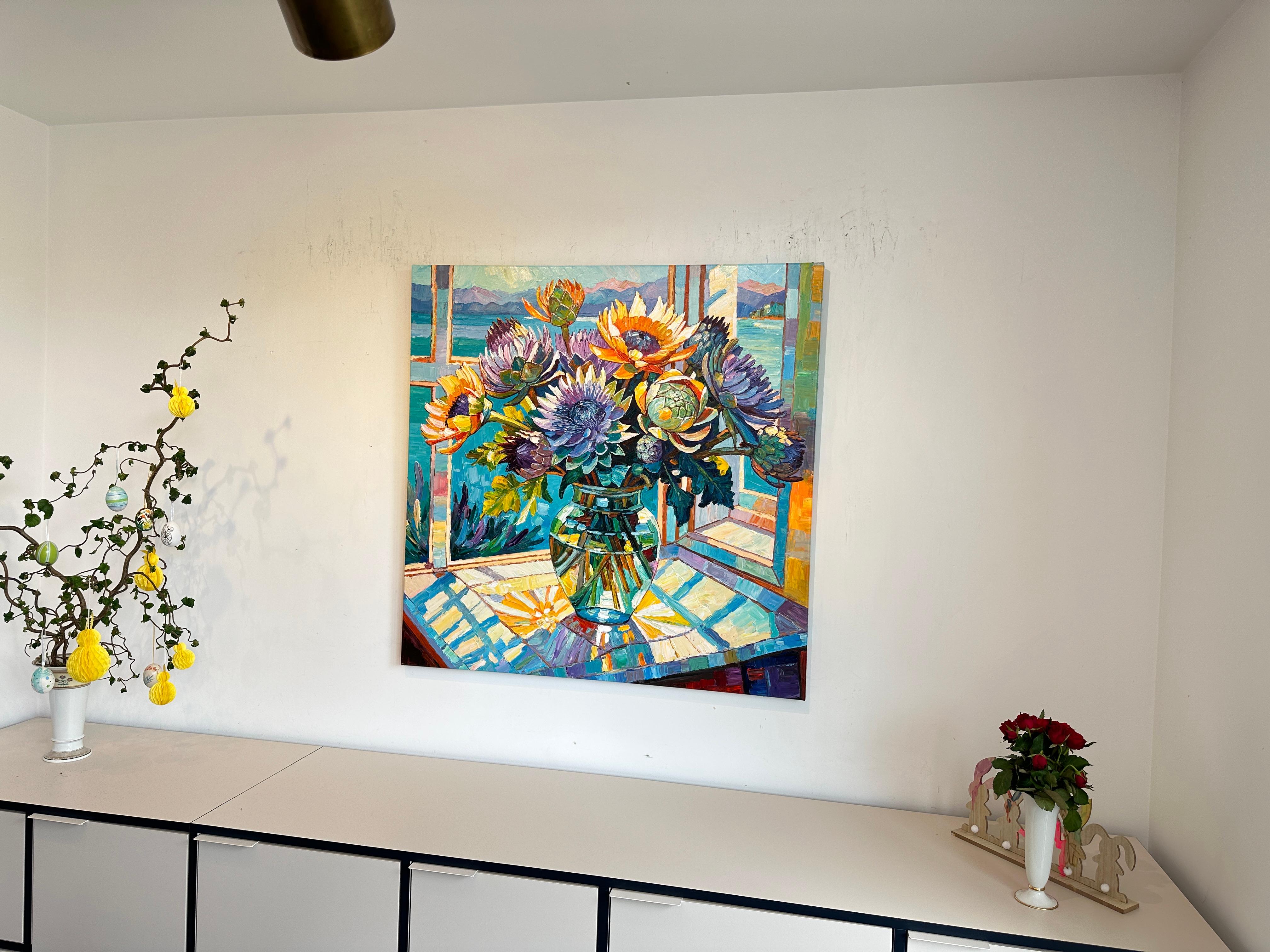 Amami Ieri Oggi e Domani di K.K. Impasto Pittura floreale in vendita 7
