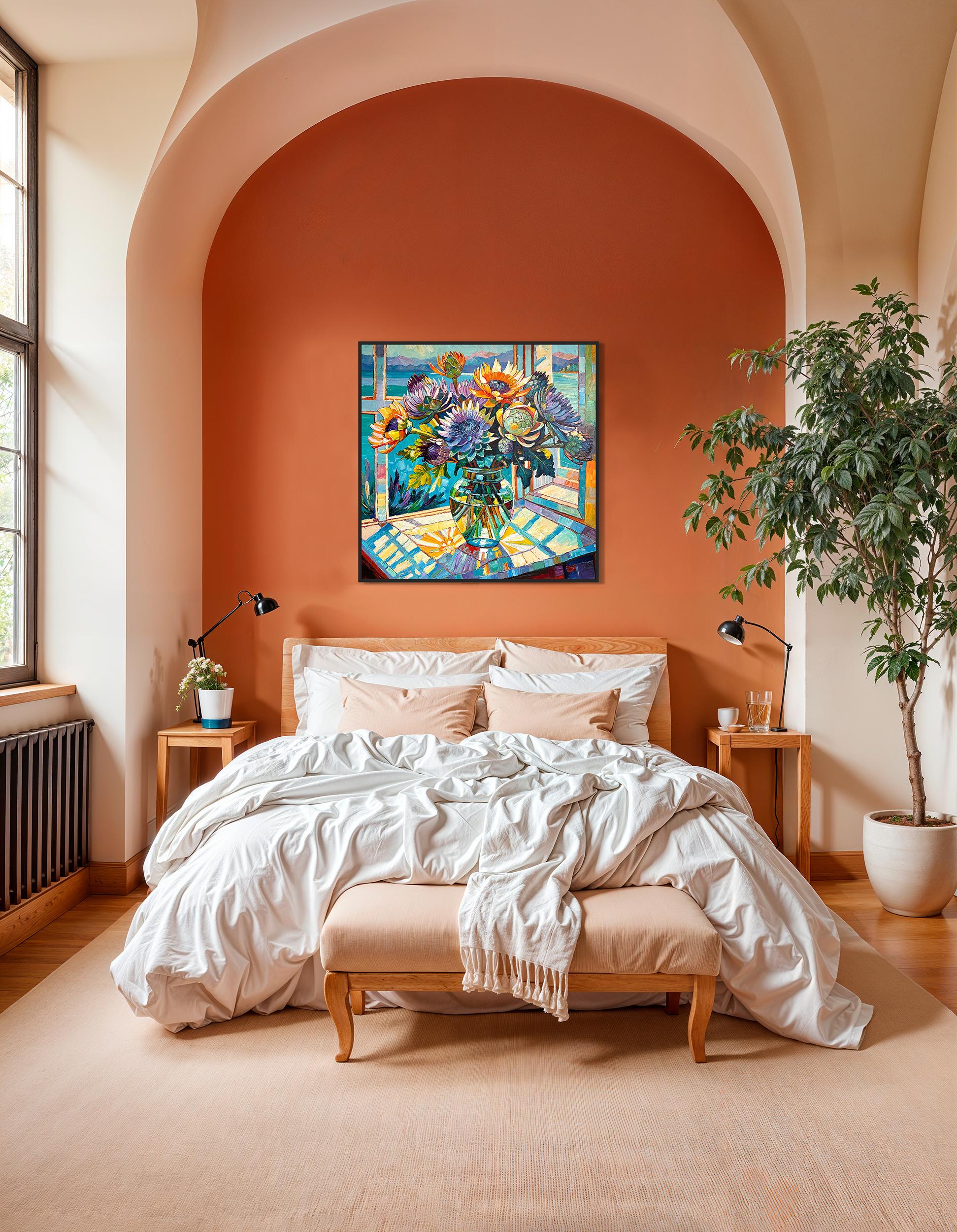 Nei dipinti a tema floreale di Katharina Husslein, il suo profondo legame con la Nature e la profonda ispirazione tratta dai fiori sono inconfondibili. Attraverso il suo approccio testuale e astratto, cattura abilmente l'essenza vibrante e i