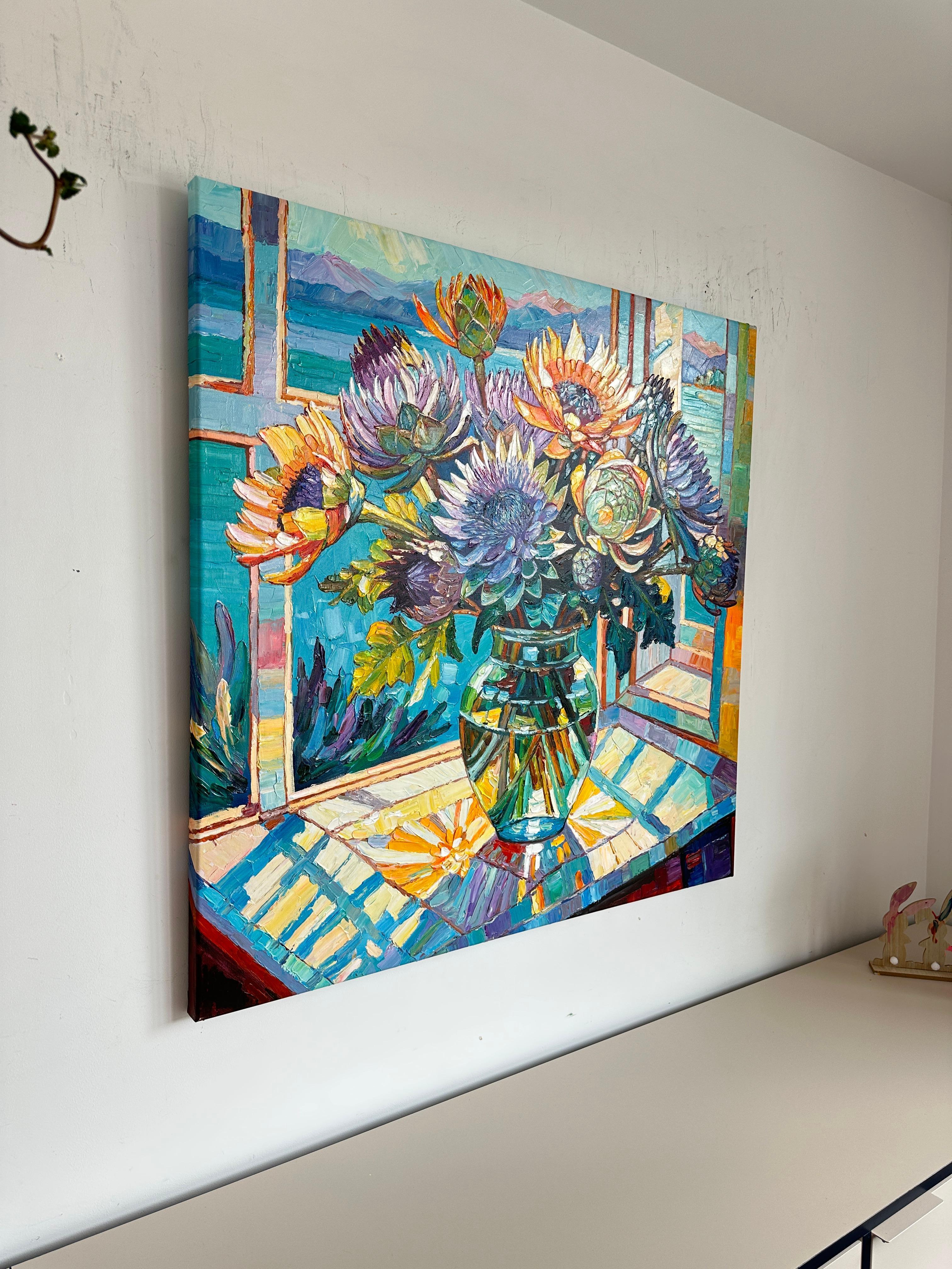 Amami Ieri Oggi e Domani di K.K. Impasto Pittura floreale in vendita 1