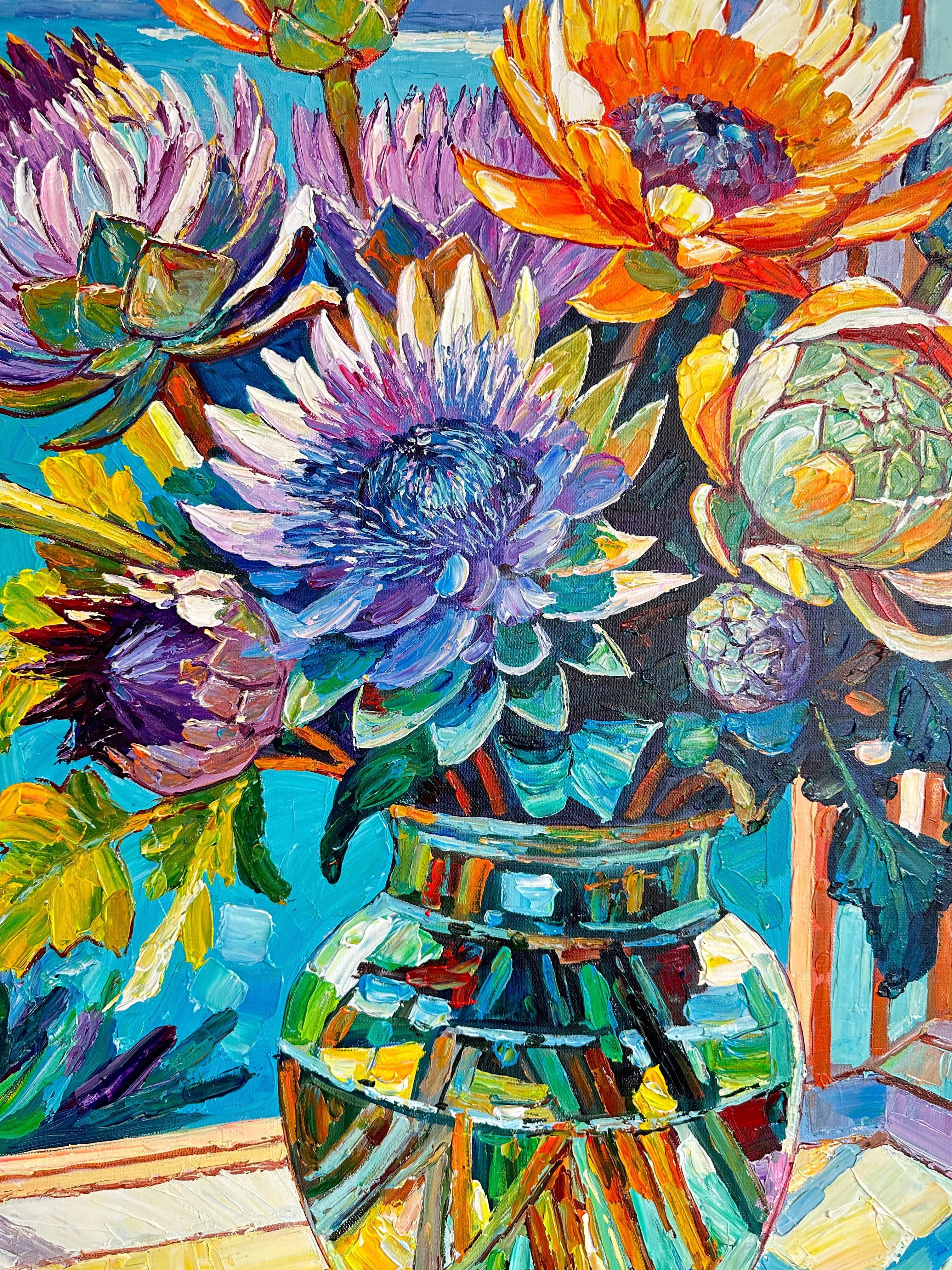 Amami Ieri Oggi e Domani di K.K. Impasto Pittura floreale in vendita 5