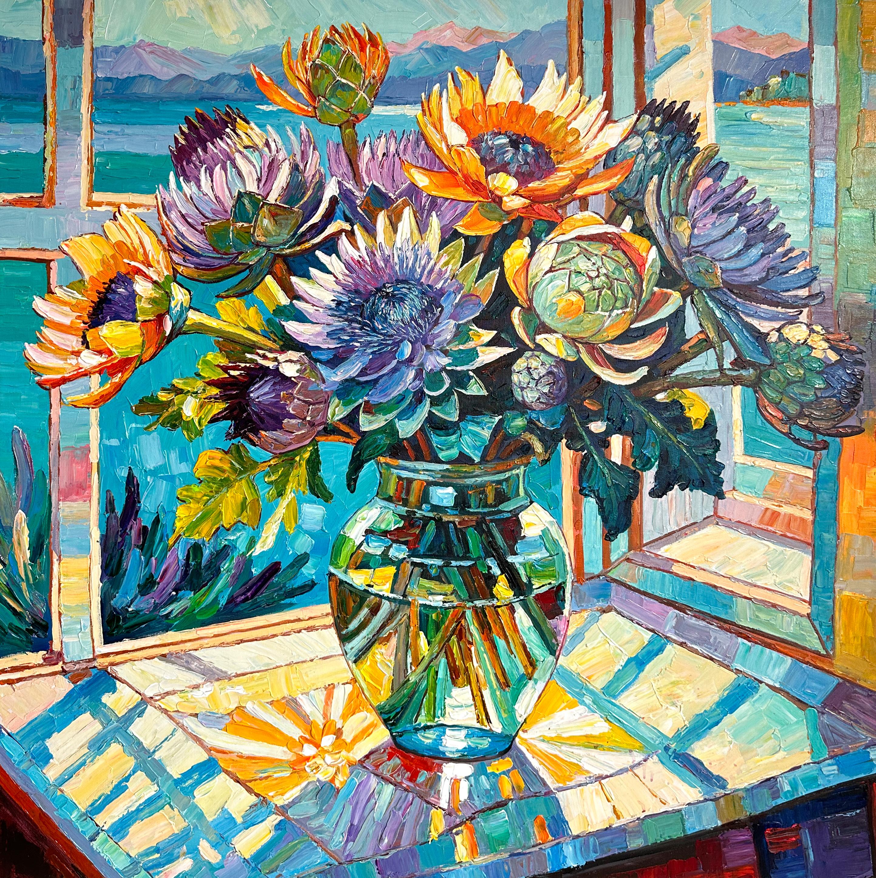 Amami Ieri Oggi e Domani di K.K. Impasto Pittura floreale - Painting di Katharina Husslein