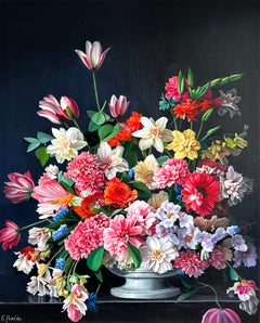 Love's Philosophy by K Husslein Botanical Hyperrealistic Still life oil painting