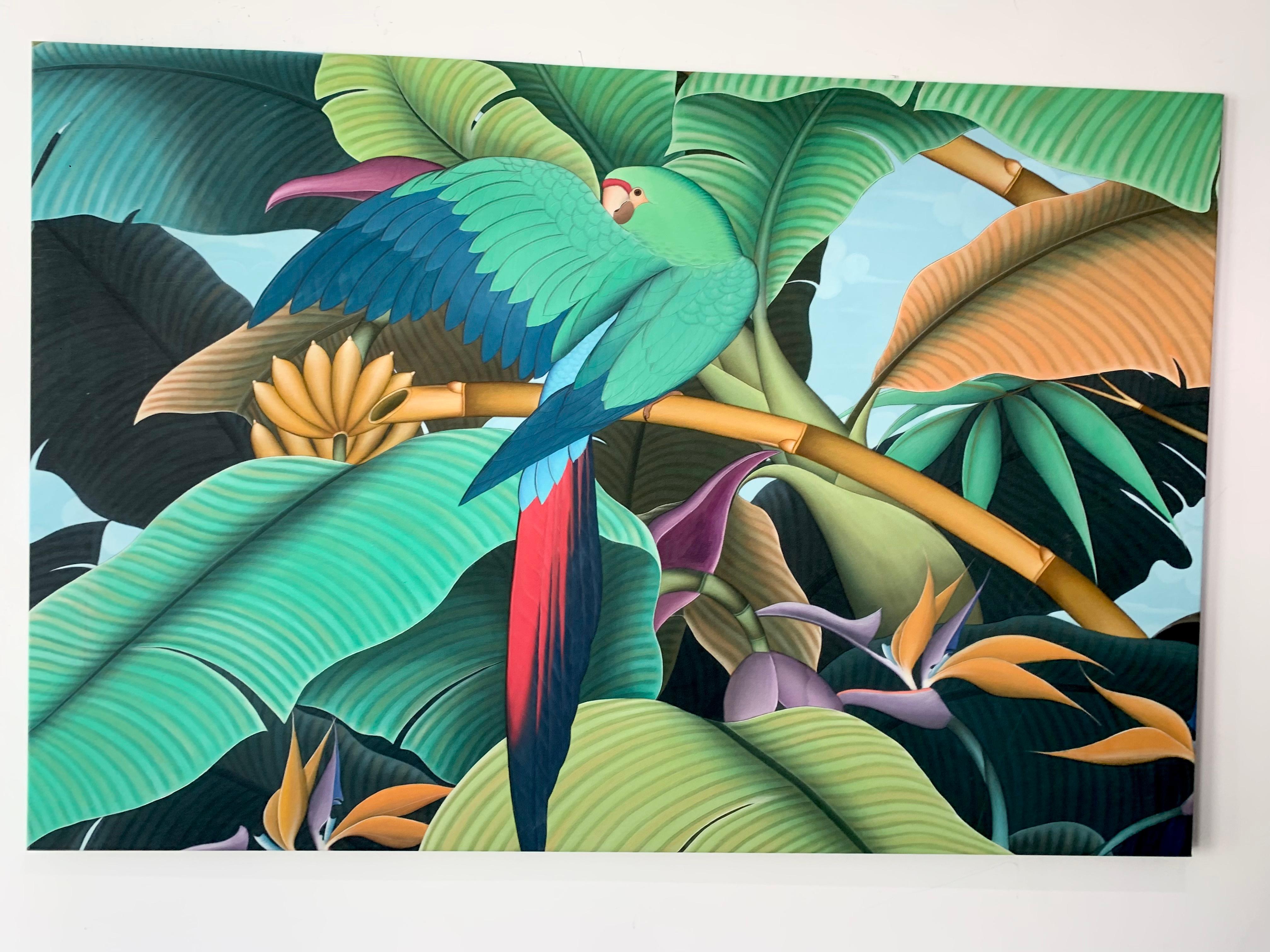 Magic Jungle by Katharina Husslein Colorful Contemporary Nature Painting For Sale 9