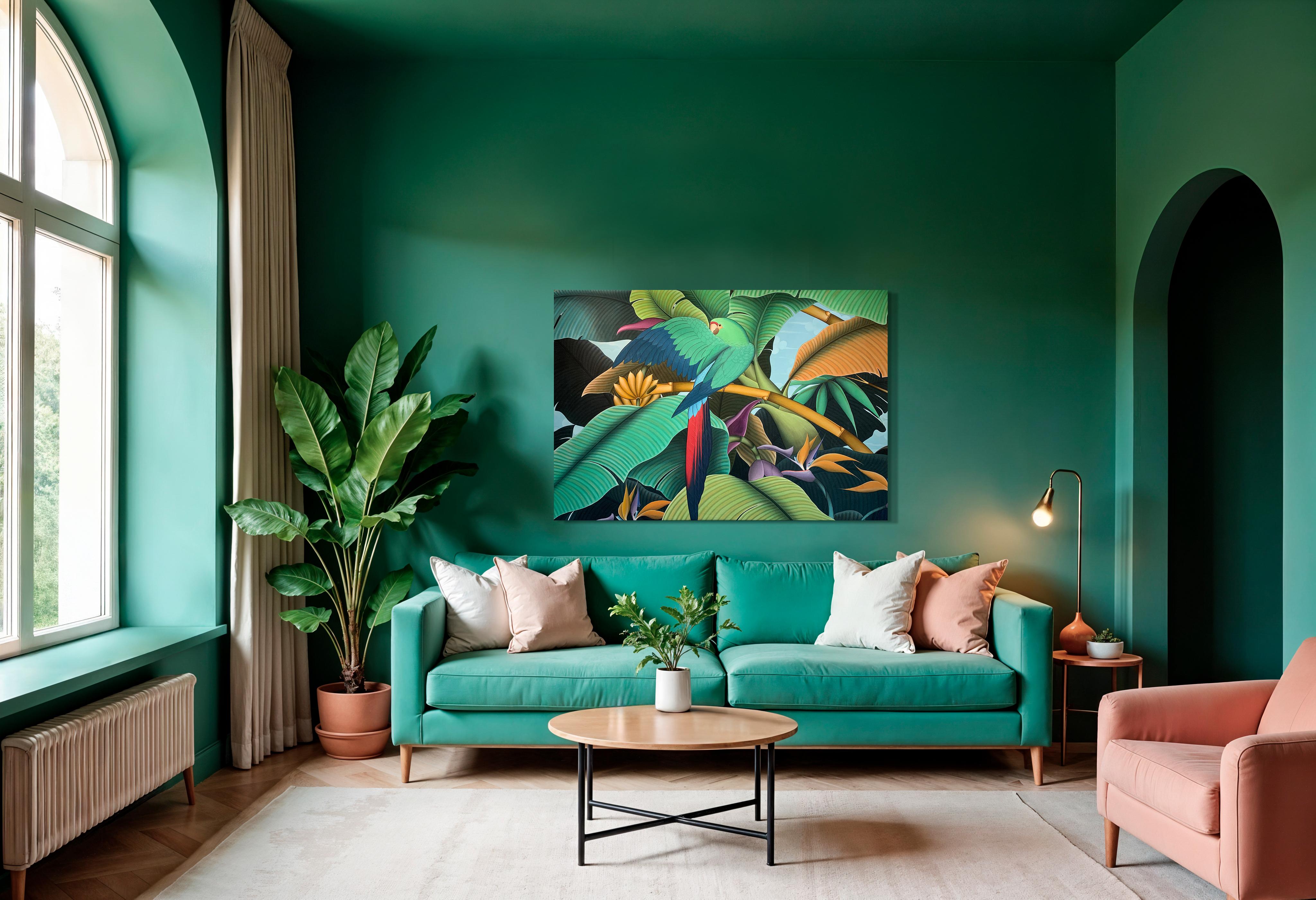 Jungla Mágica by Katharina Husslein Pintura Contemporánea de Naturaleza Colorida en venta 7