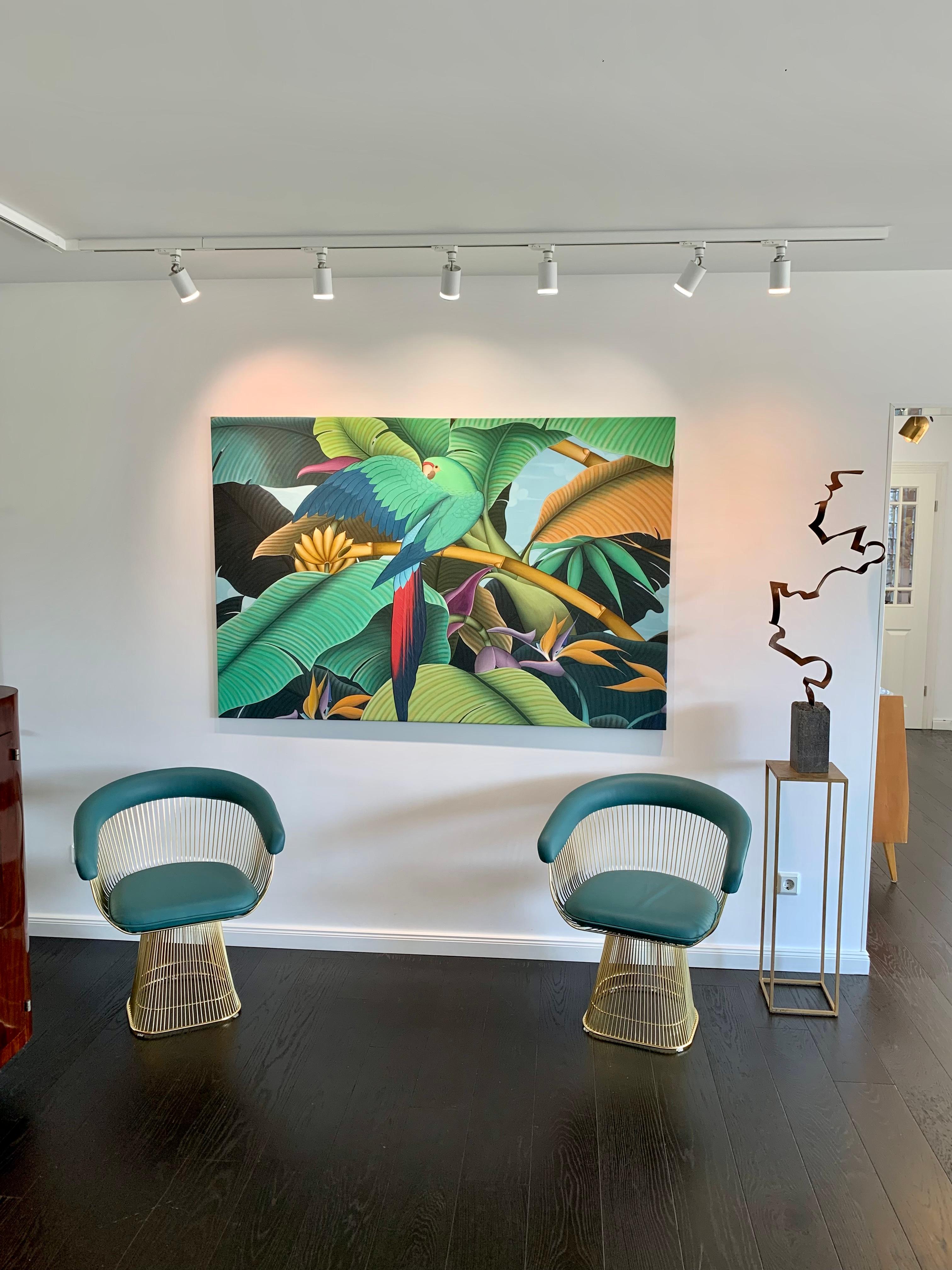 Giungla magica di Katharina Husslein Pittura naturalistica contemporanea e colorata in vendita 3